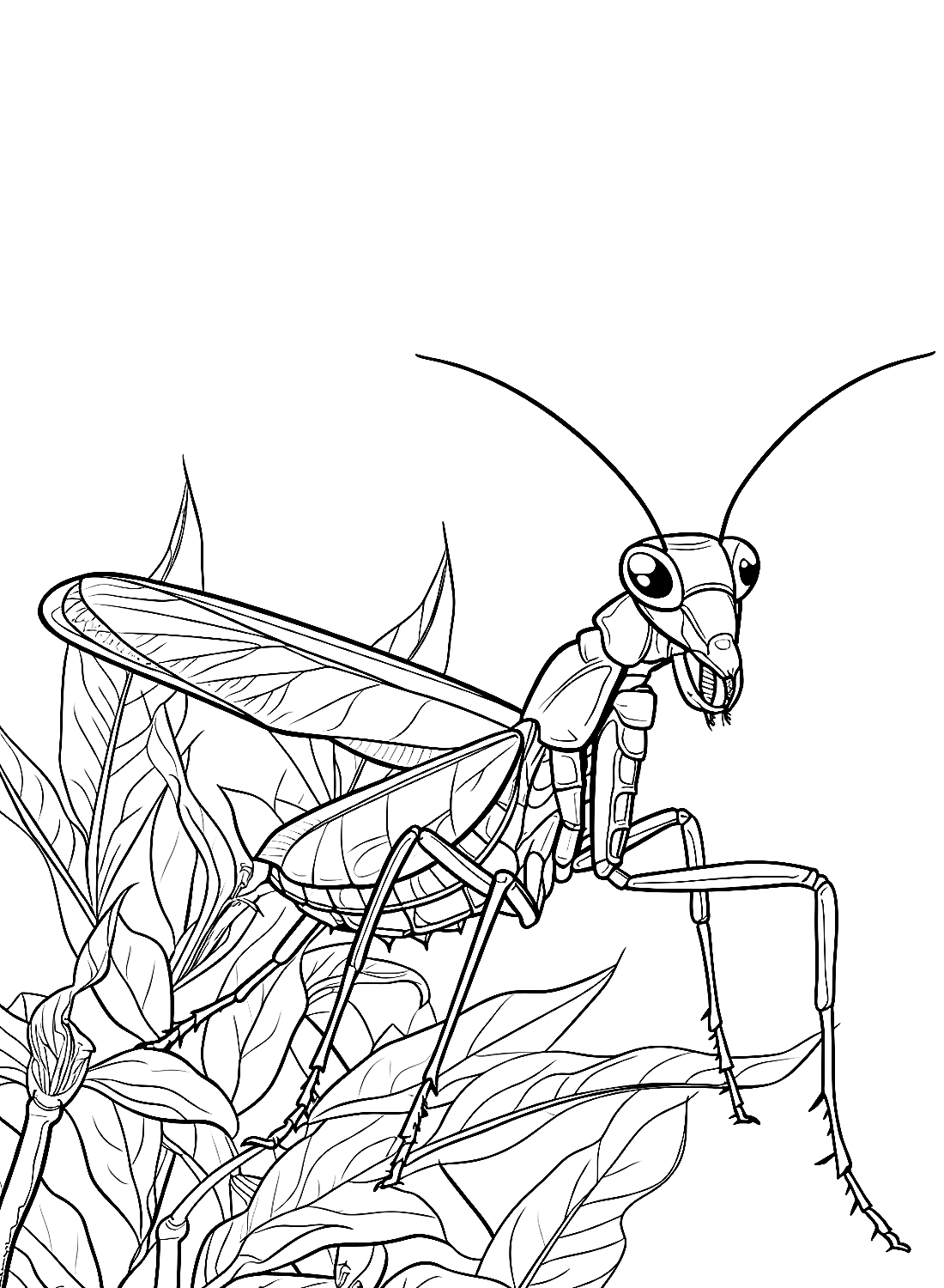 Praying Mantis Coloring Page