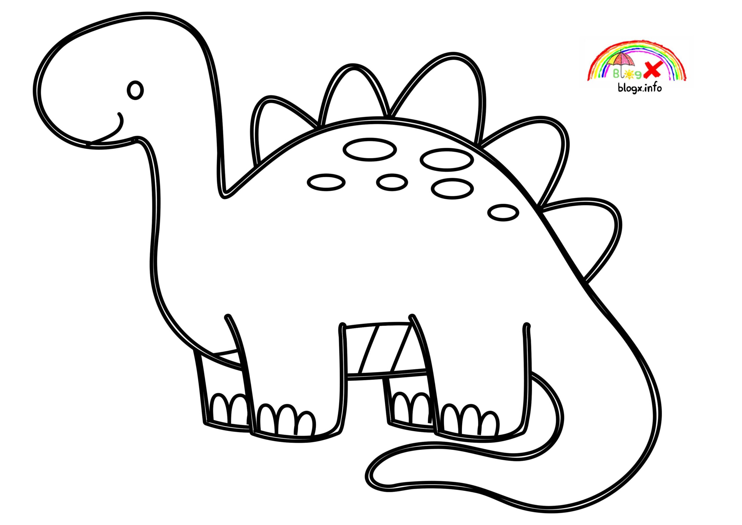 Preschool Easy Dinosaur Coloring Pages Thekidsworksheet