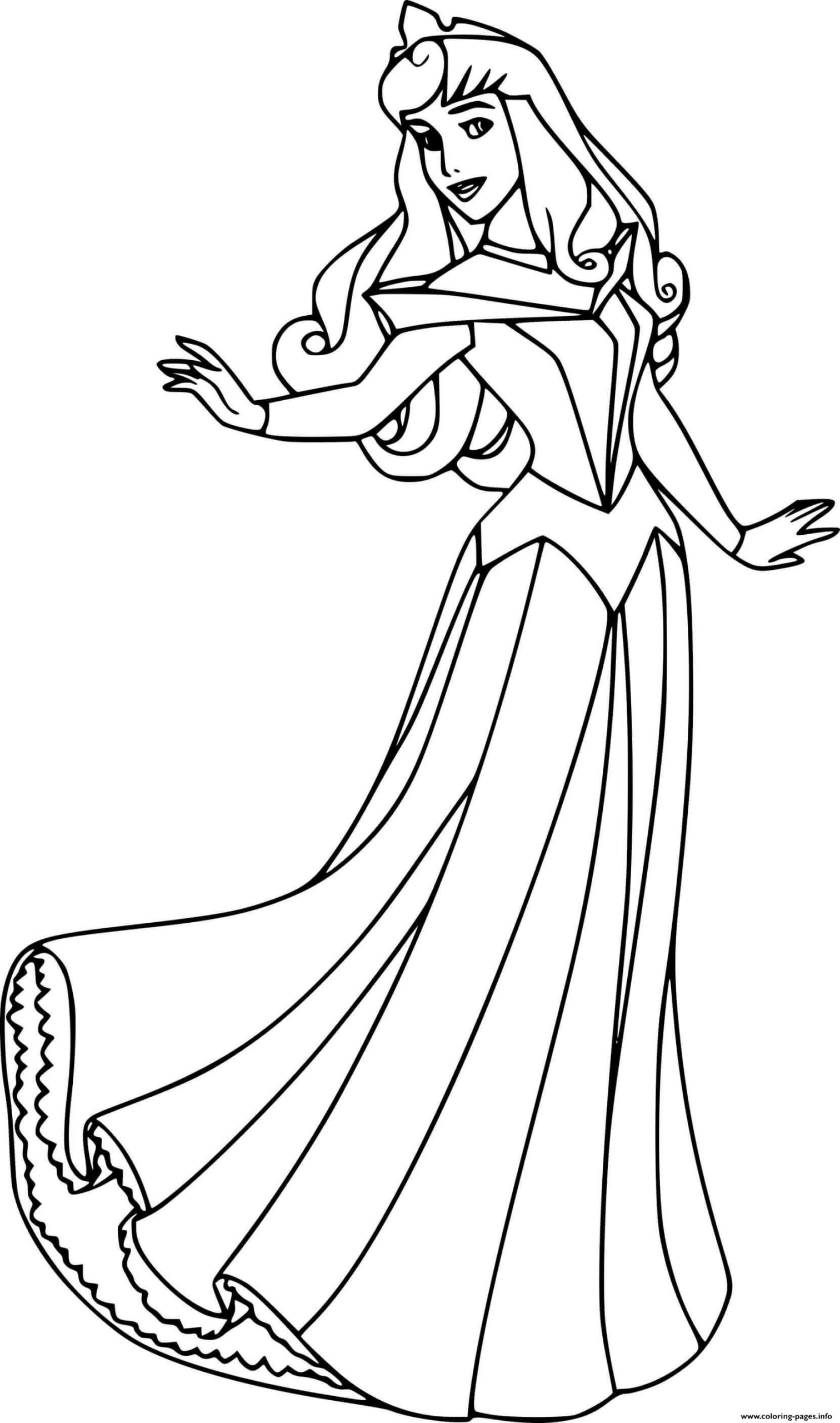 Pretty Aurora Coloring Page Printable