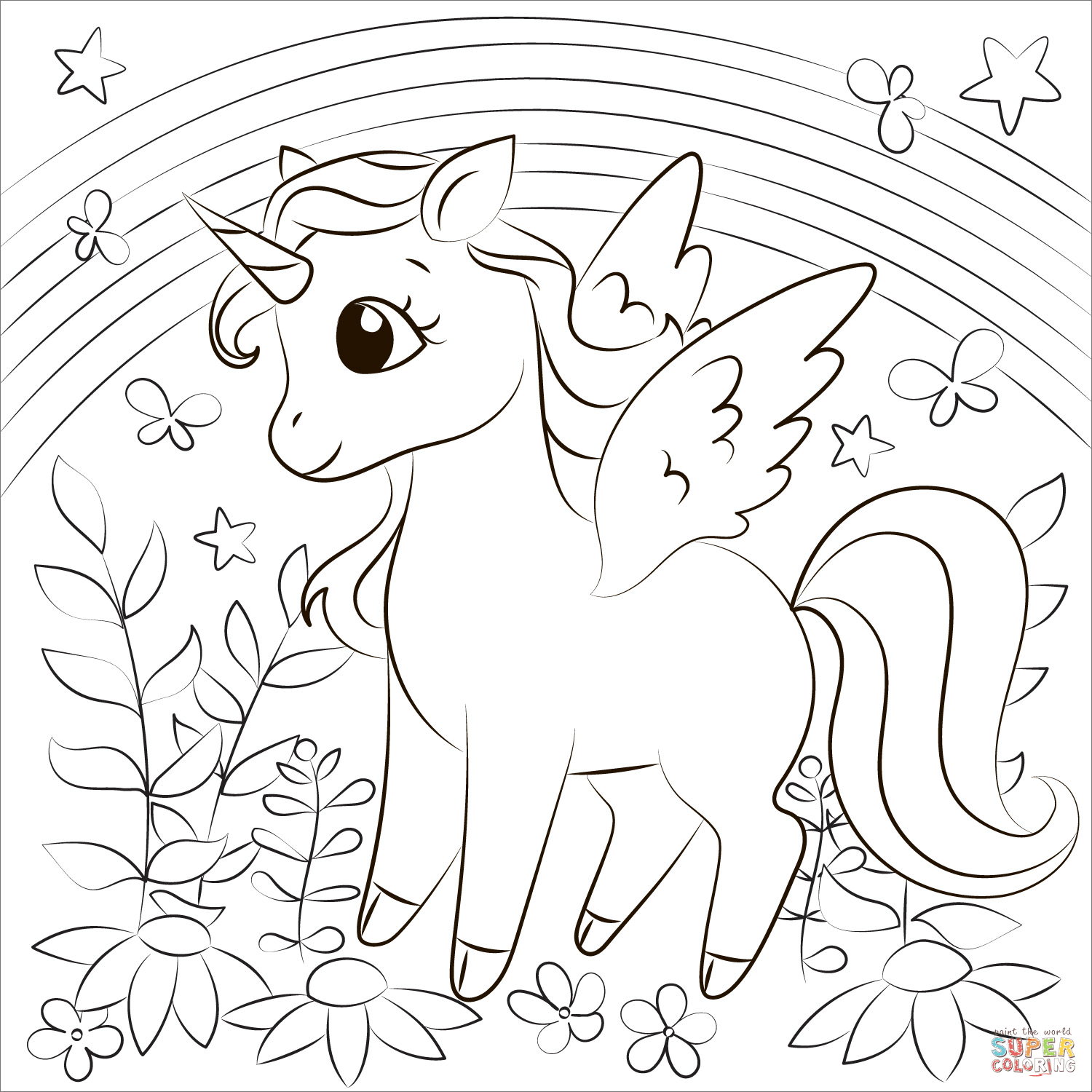 Pretty Unicorns Coloring Pages Coloring Home