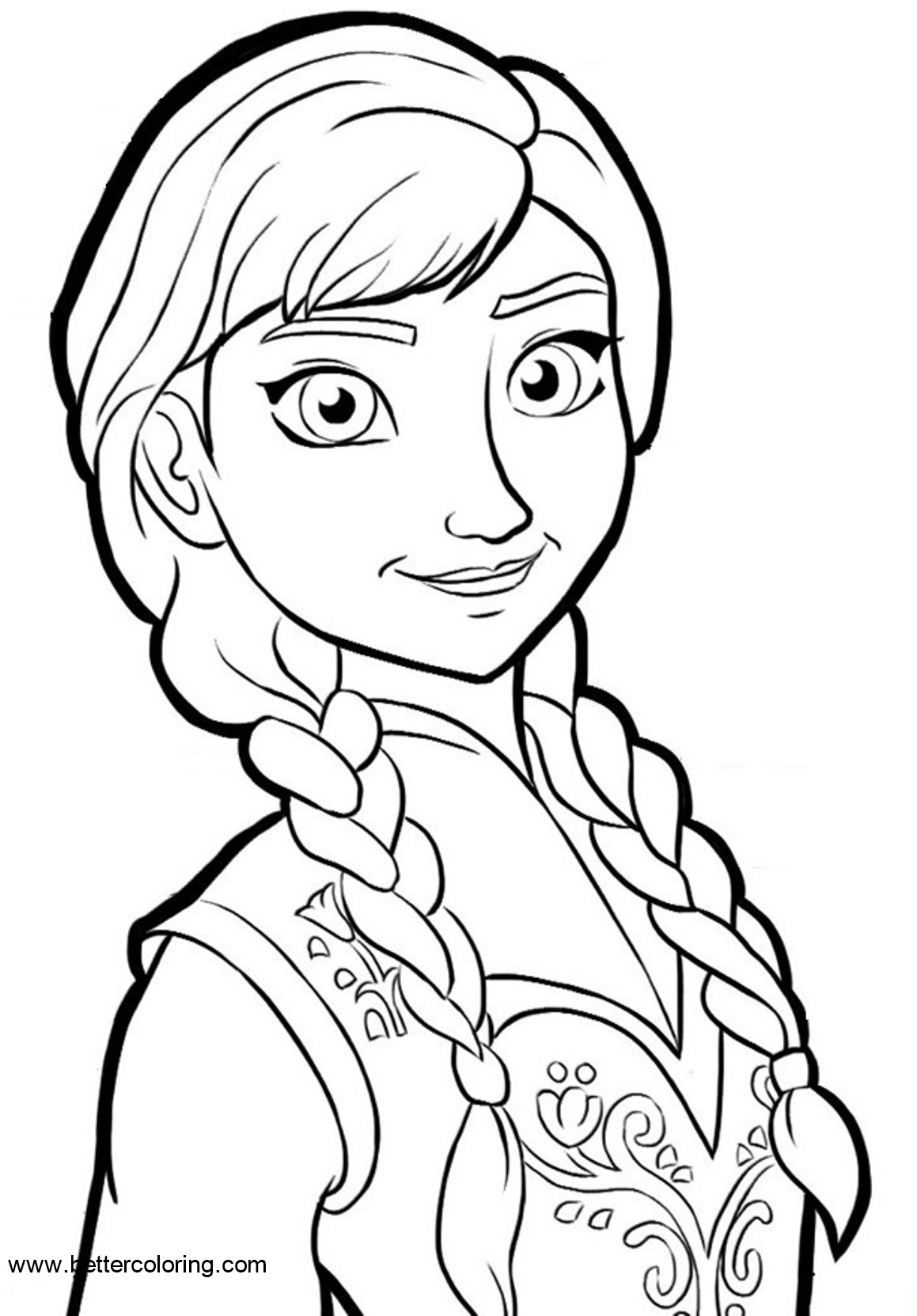 Princess Anna Frozen Coloring Pages