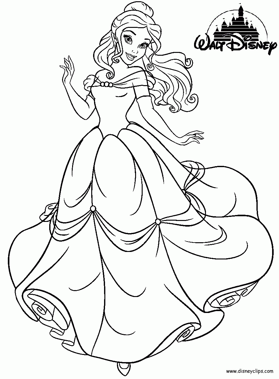 Princess Belle Coloring Pages To Download And Print For Free