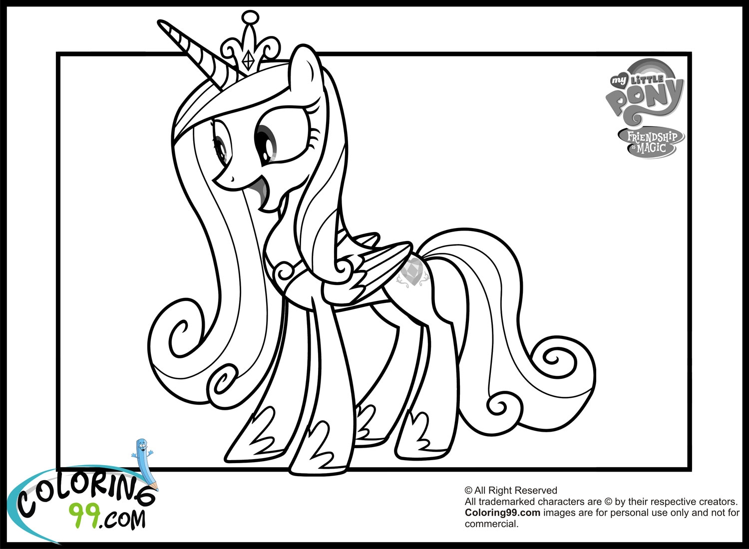 Princess Cadence Coloring Pages Minister Coloring