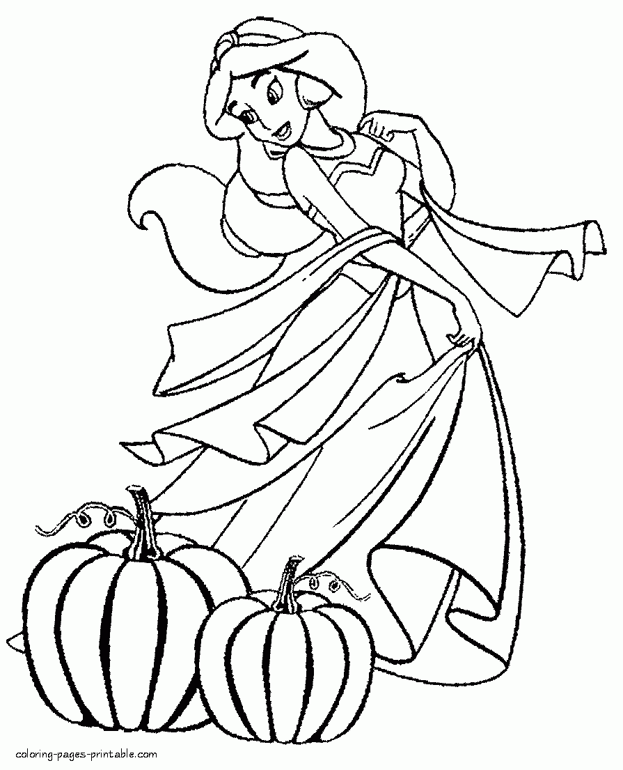 Princess Halloween Coloring Pages