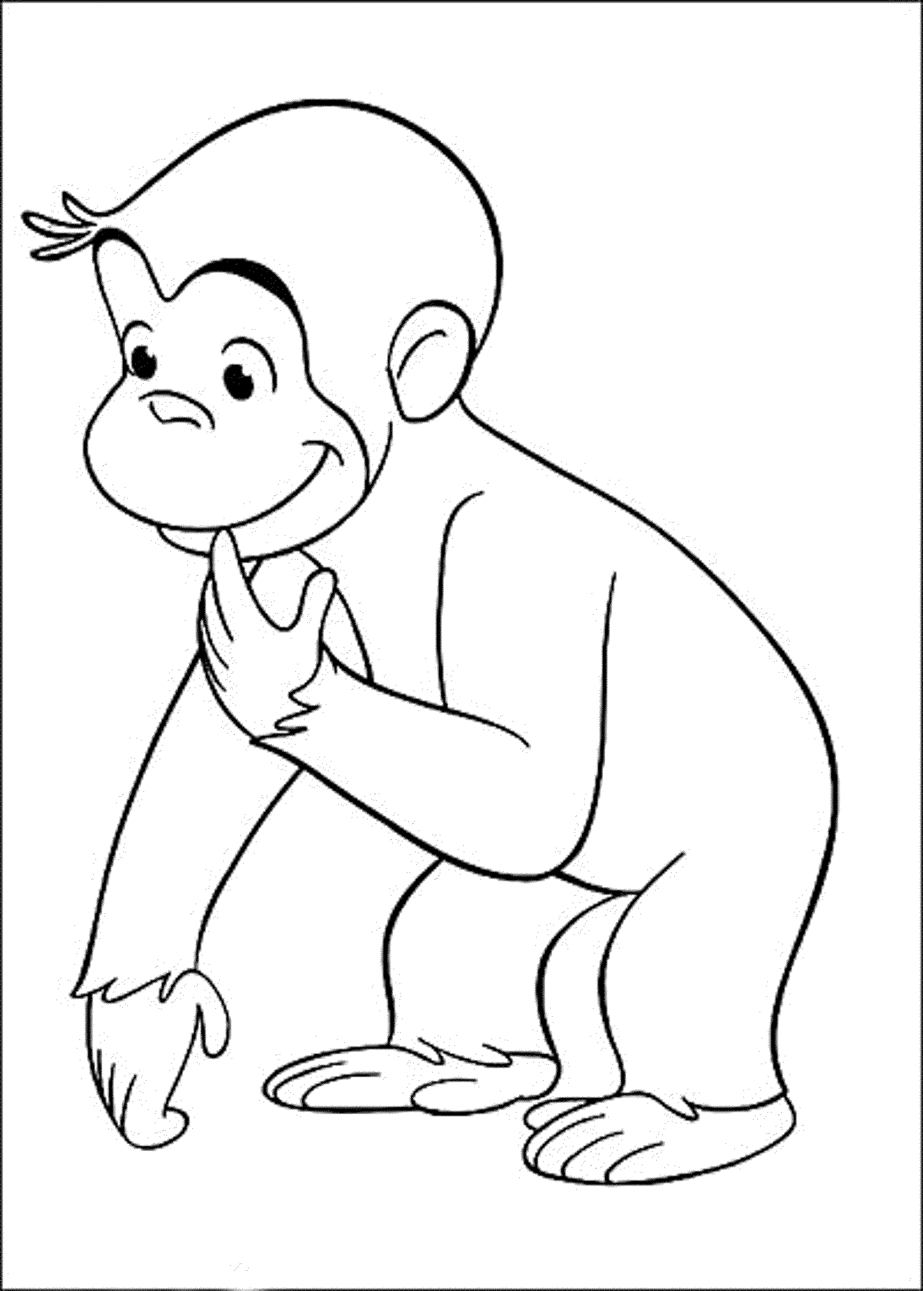 Print Download Curious George Coloring Pages To Stimulate Kids Fine Motor Skills