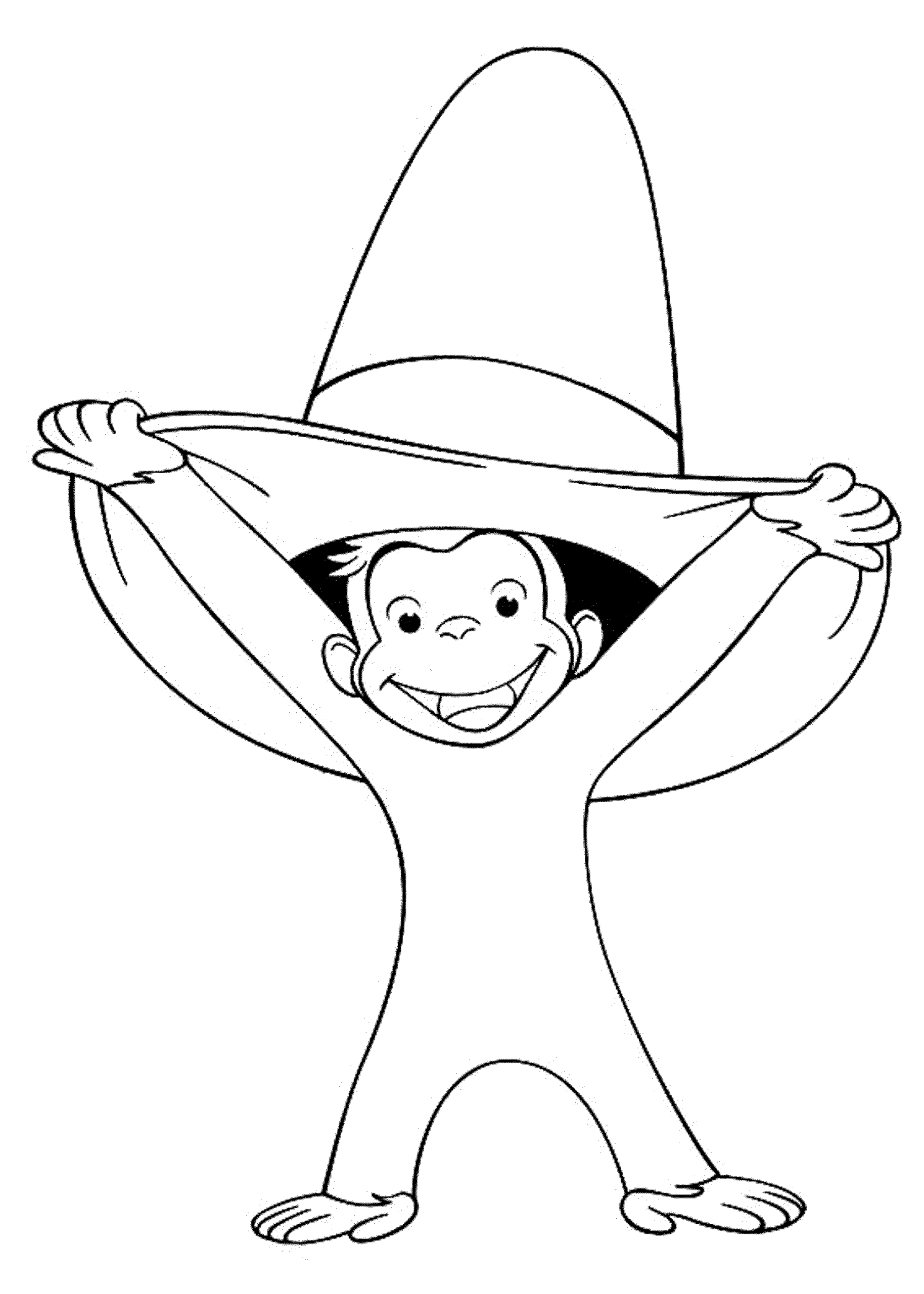 Print Download Curious George Coloring Pages To Stimulate Kids Fine Motor Skills