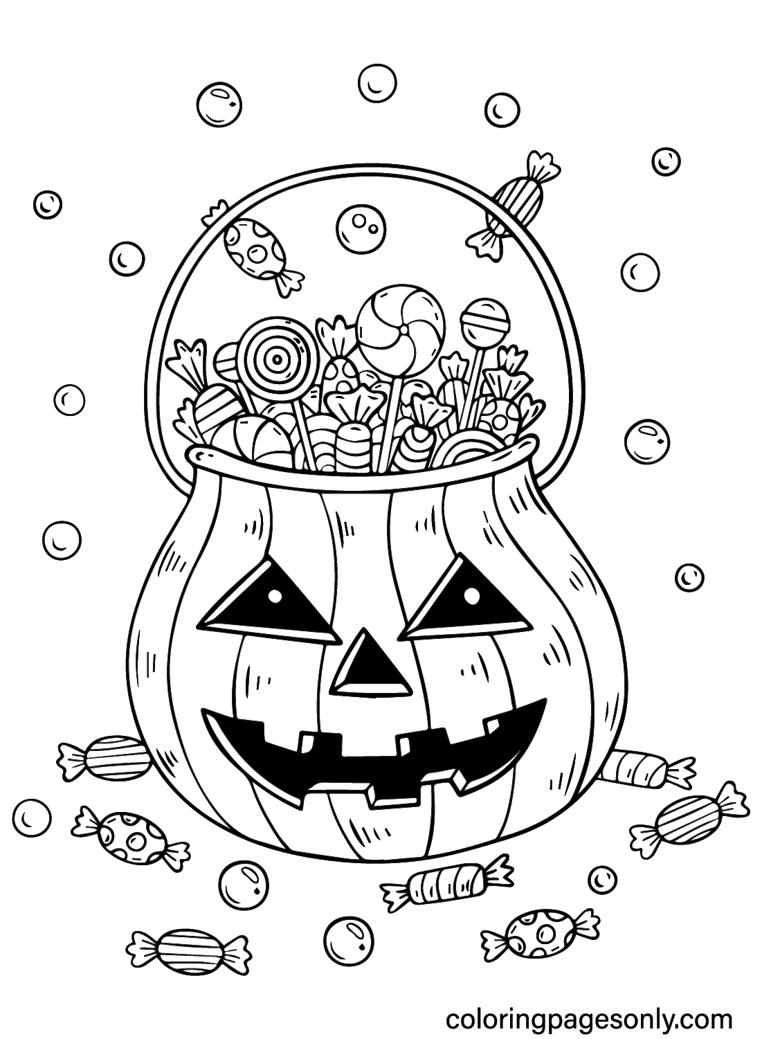 Print Halloween Candy Color Page Free Printable Coloring Pages