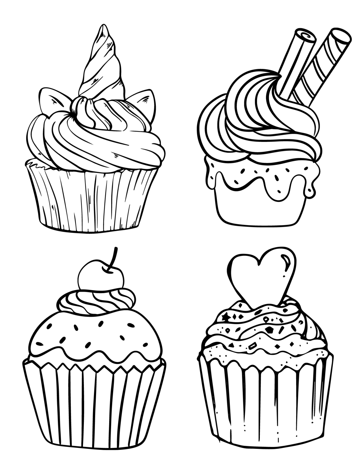 Print These Cute Cupcake Coloring Pages For Kids And Adults
