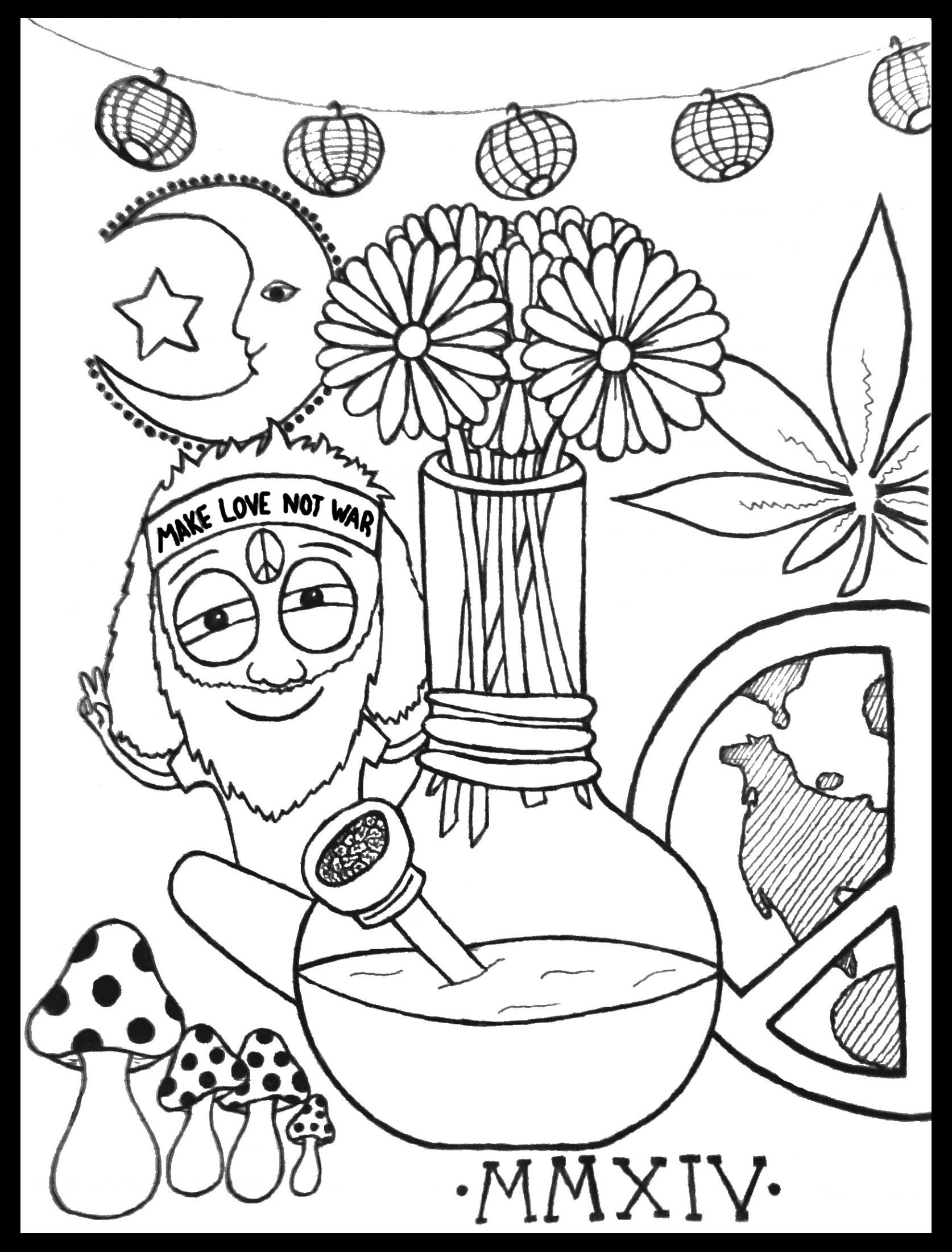 Printable 420 Coloring Pages