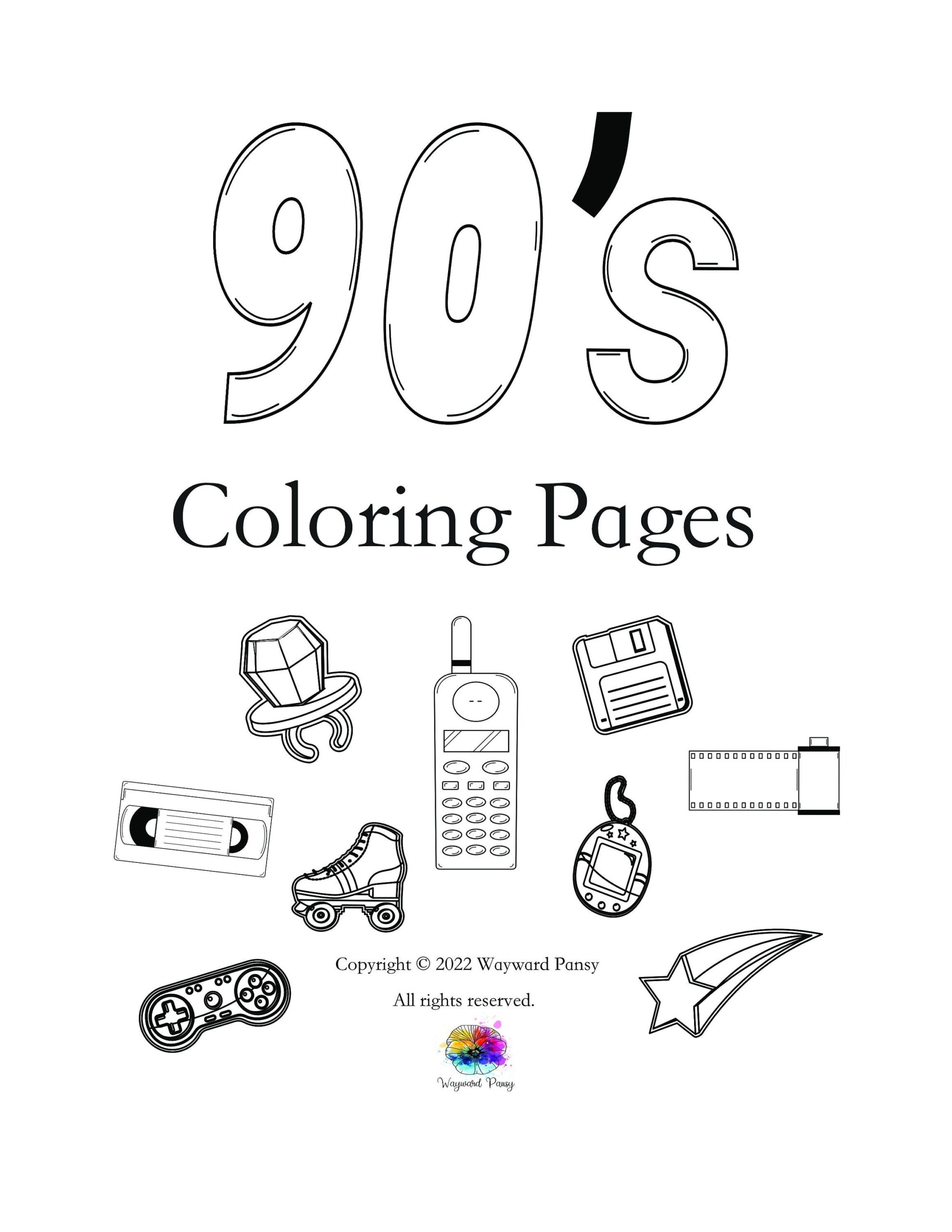 Printable 90 S Coloring Pages Etsy