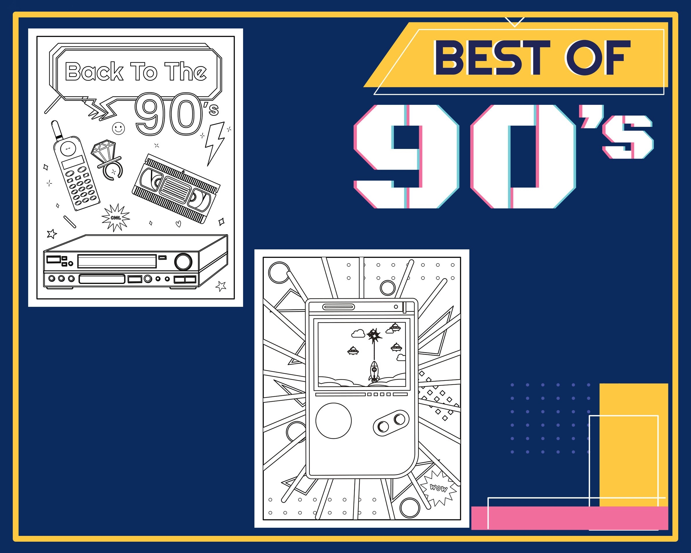 Printable 90s Coloring Pages Back To The 90s 90s Aesthetic Digital Coloring Book Download