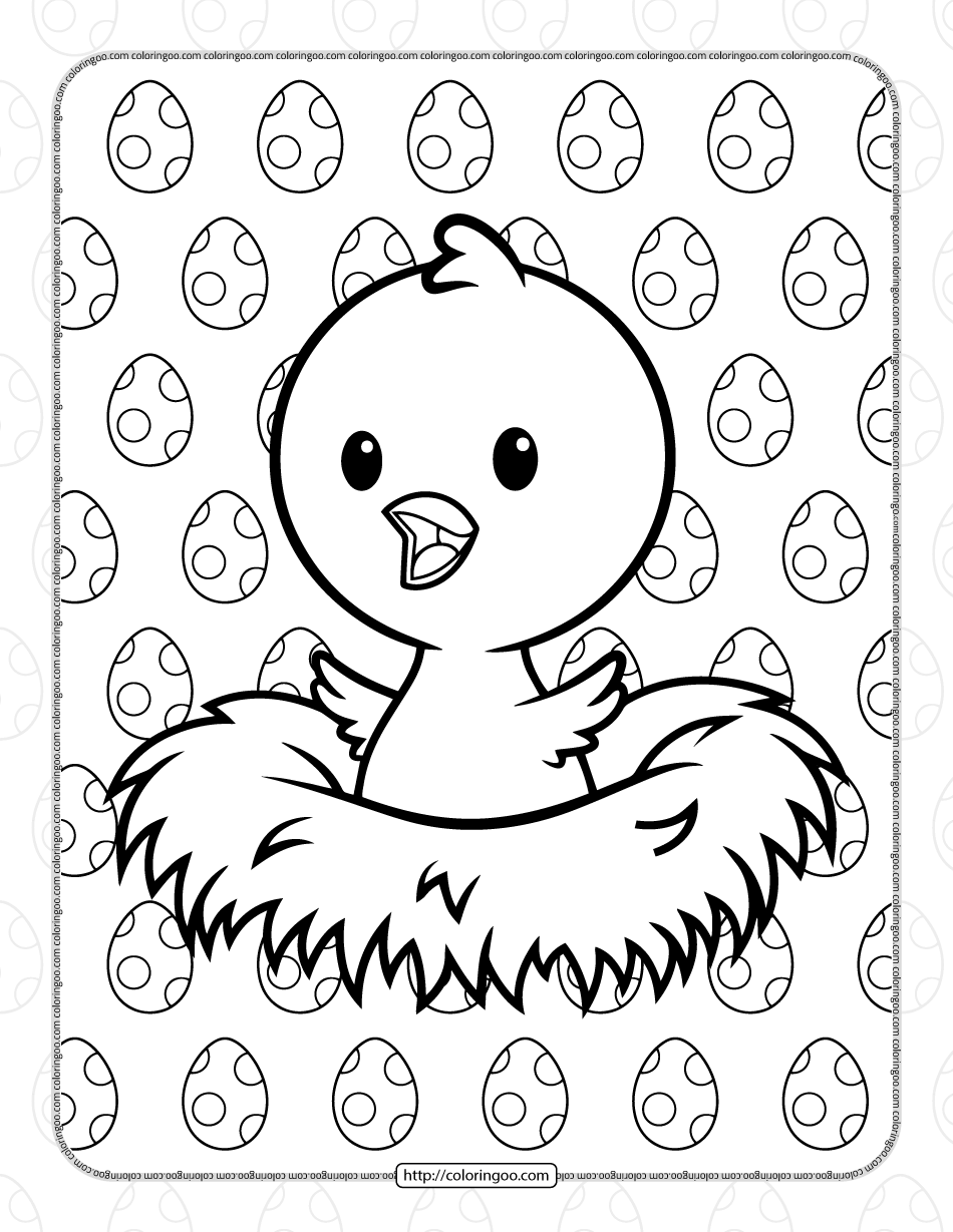 Printable Baby Chick Coloring Pages