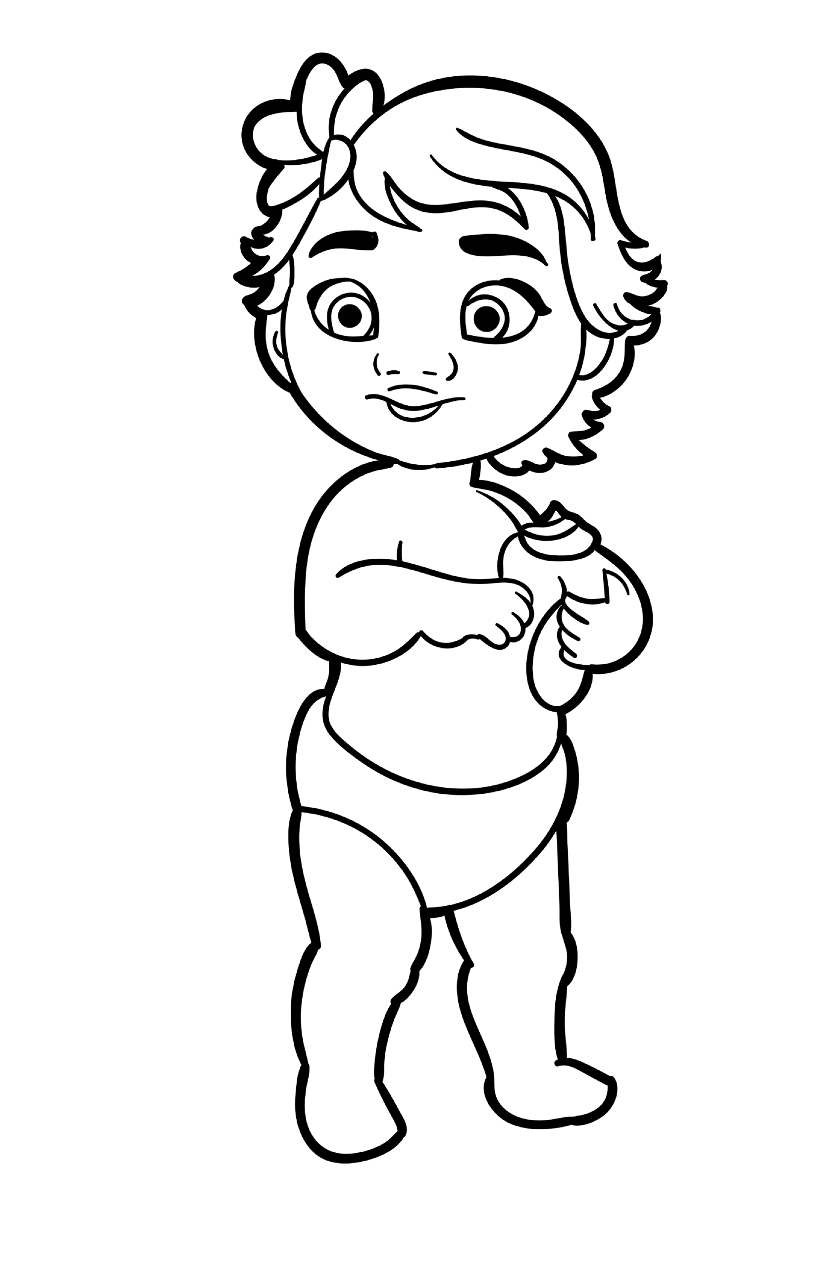 Printable Baby Moana Coloring Sheets Easy For Kids Blank Outline Pictures To Coloring Drawing