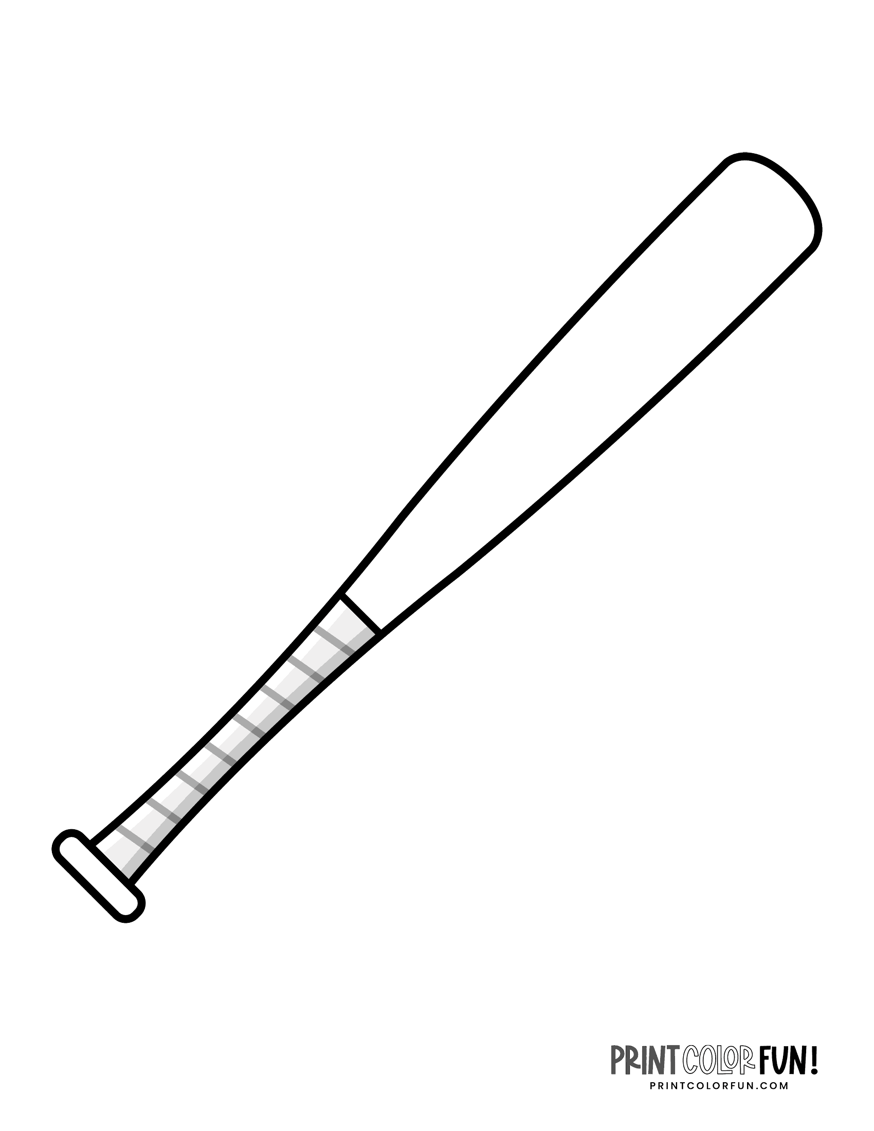 Printable Baseball Bat Coloring Pages
