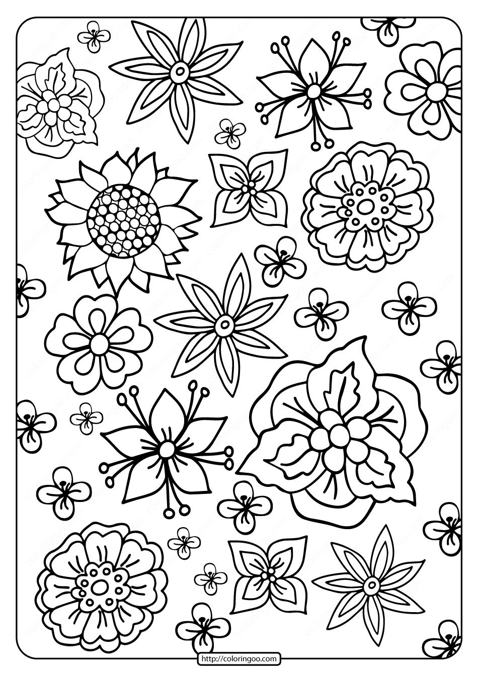 Flower Print Coloring Pages