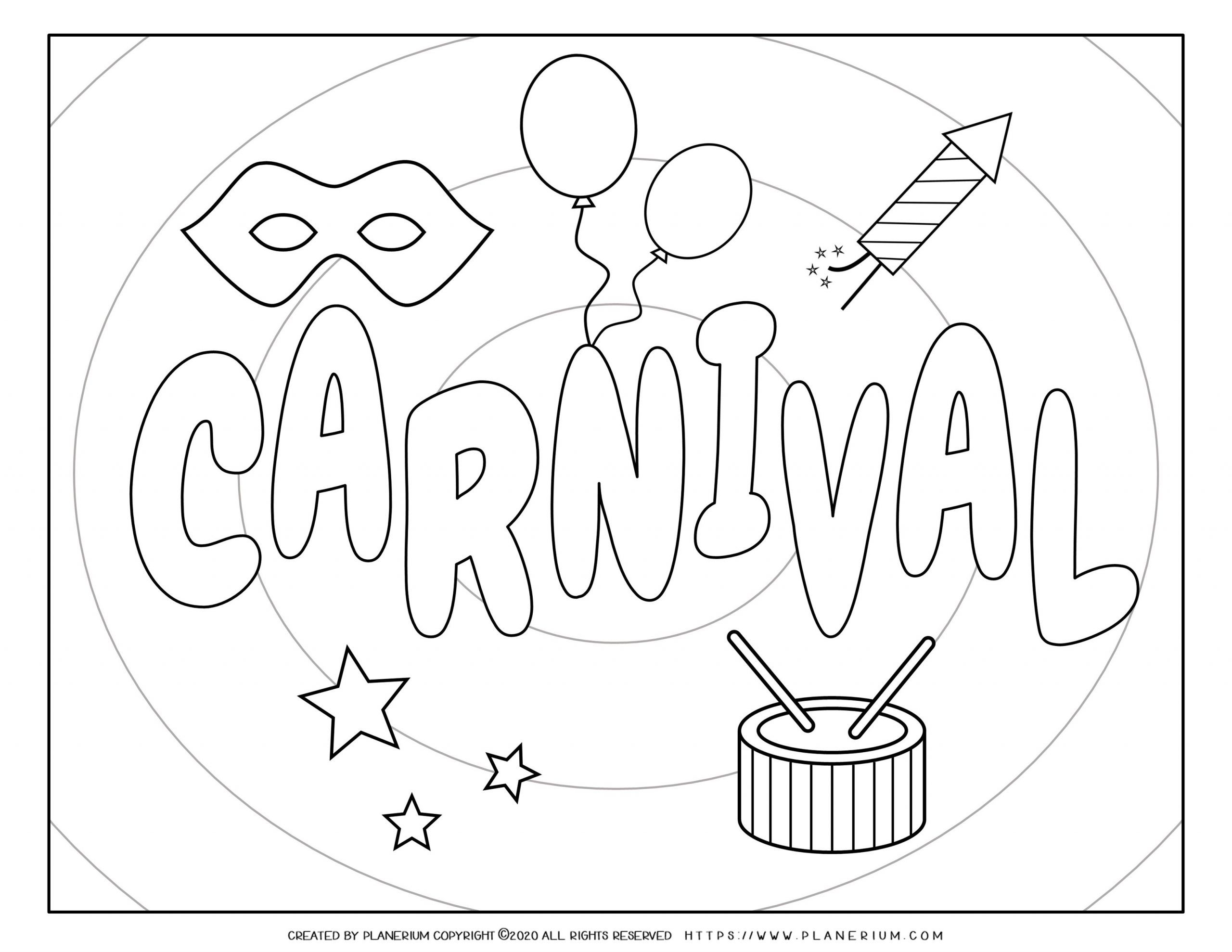 Printable Carnival Coloring Pages Sketch Coloring Page