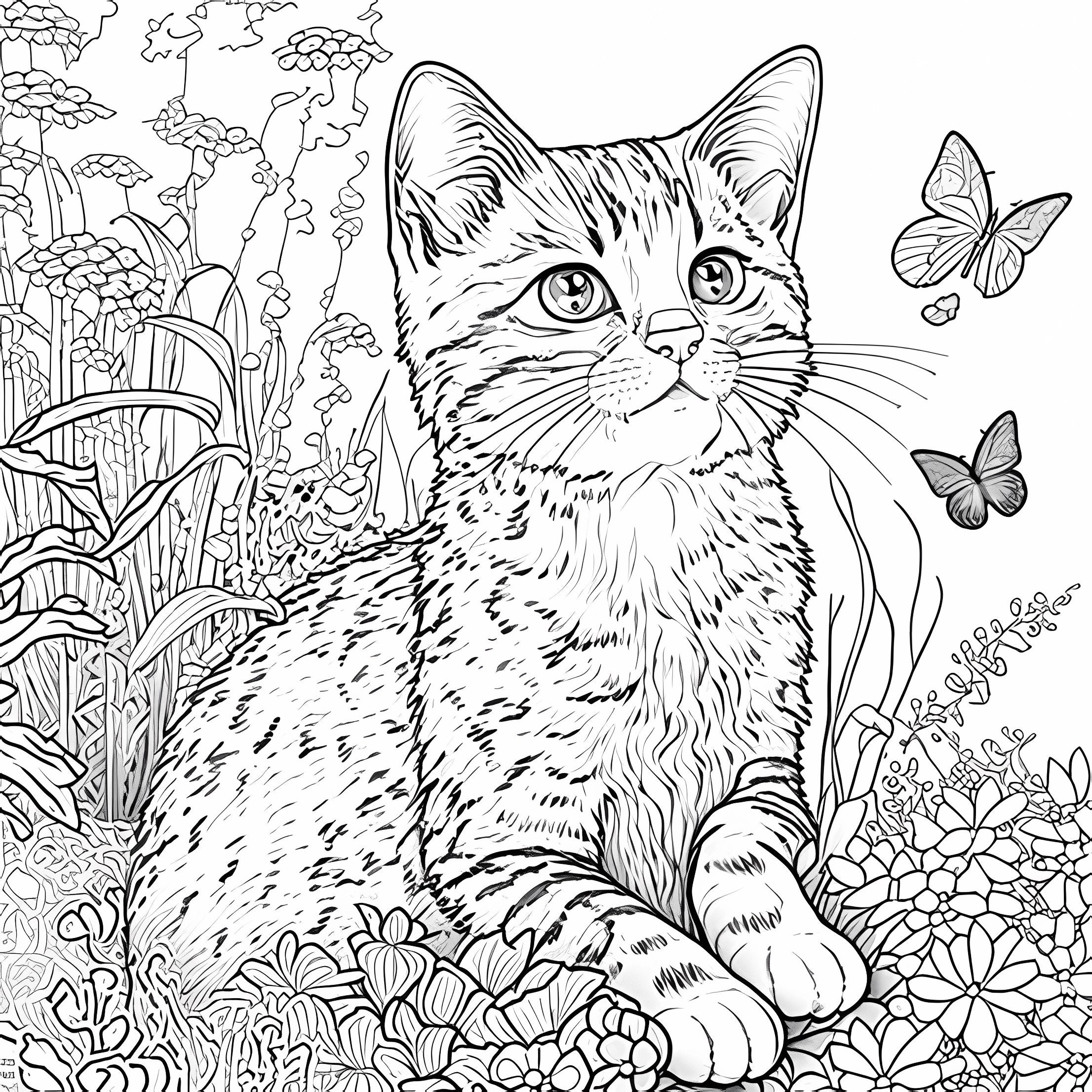 Printable Cat Coloring Pages Realistic
