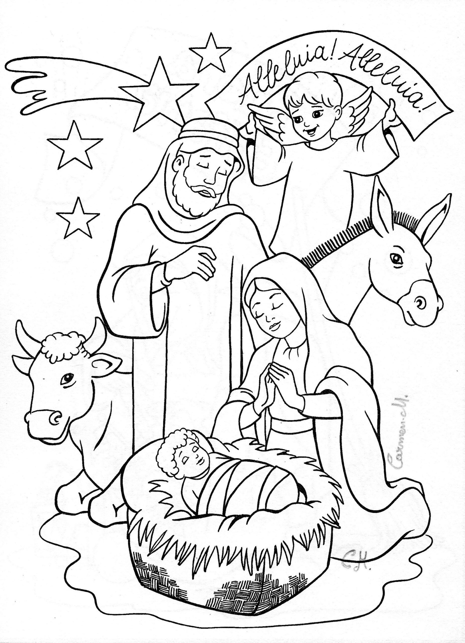 Printable Christmas Coloring Pages Nativity Scene Details Coloring Page Guide