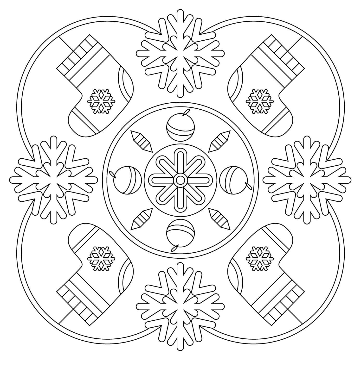 Printable Christmas Mandala Coloring Page Download Print Or Color Online For Free