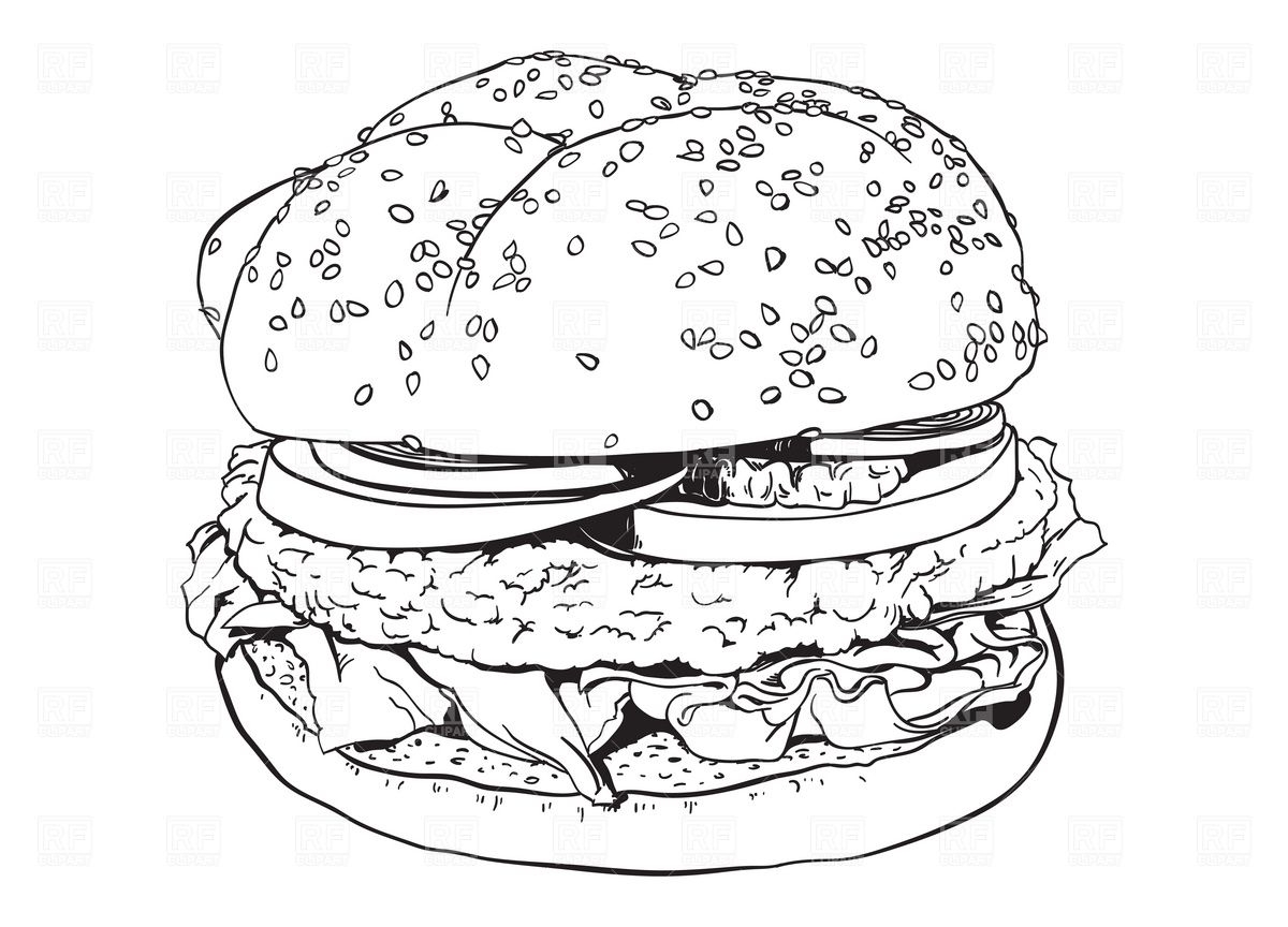 Printable Coloring Page Of Hamburger MarieteBell