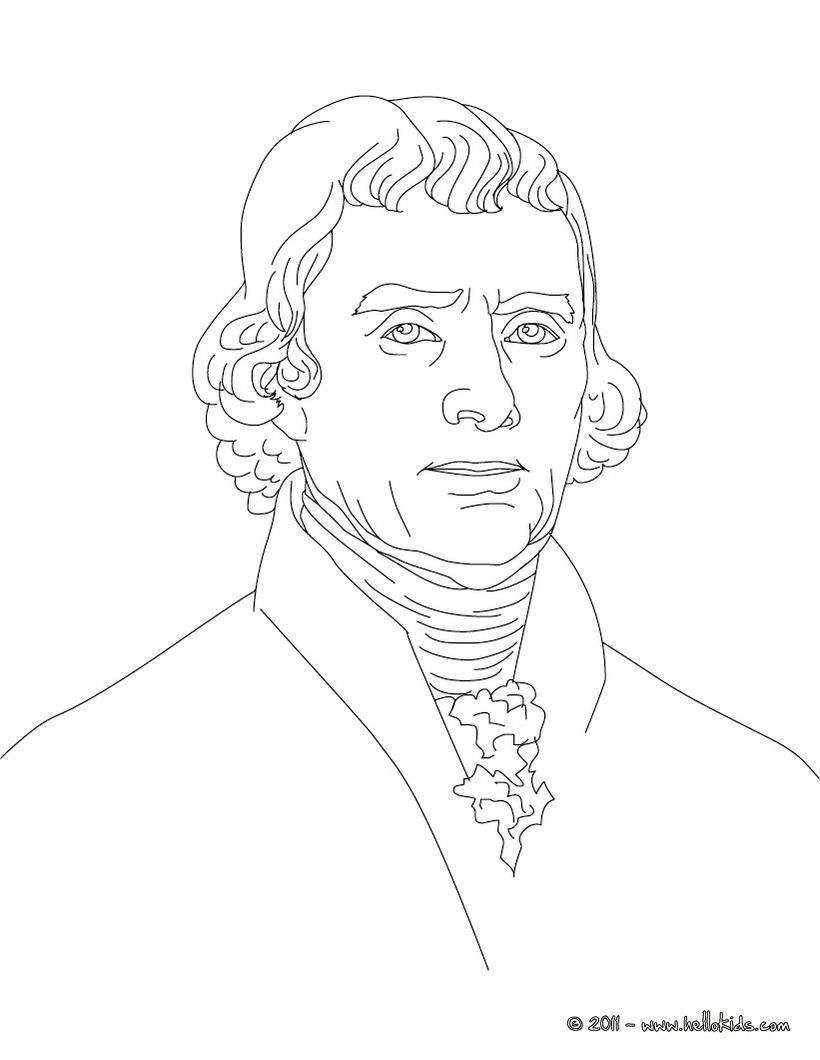 Printable Coloring Page Of Photo Of Thomas Jefferson Coloring Home