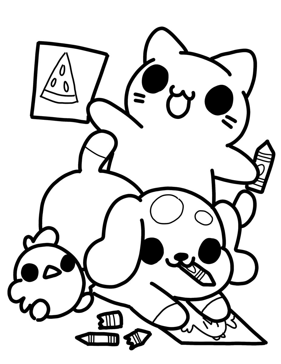 Printable Coloring Pages Kleptocats Balck And White