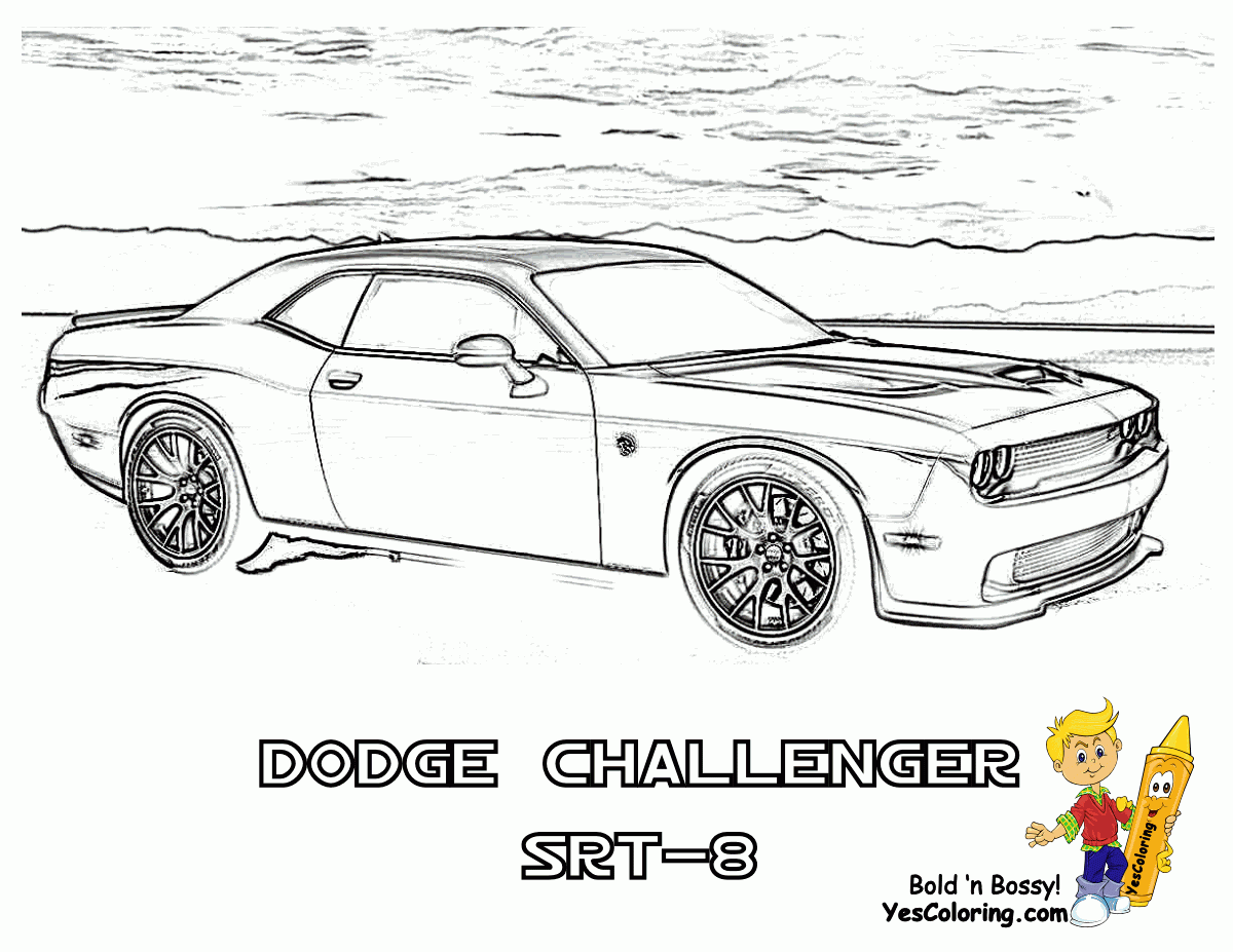Printable Coloring Pages Of A 2019 Dodge Hellcat Challenger EmilyteWeber