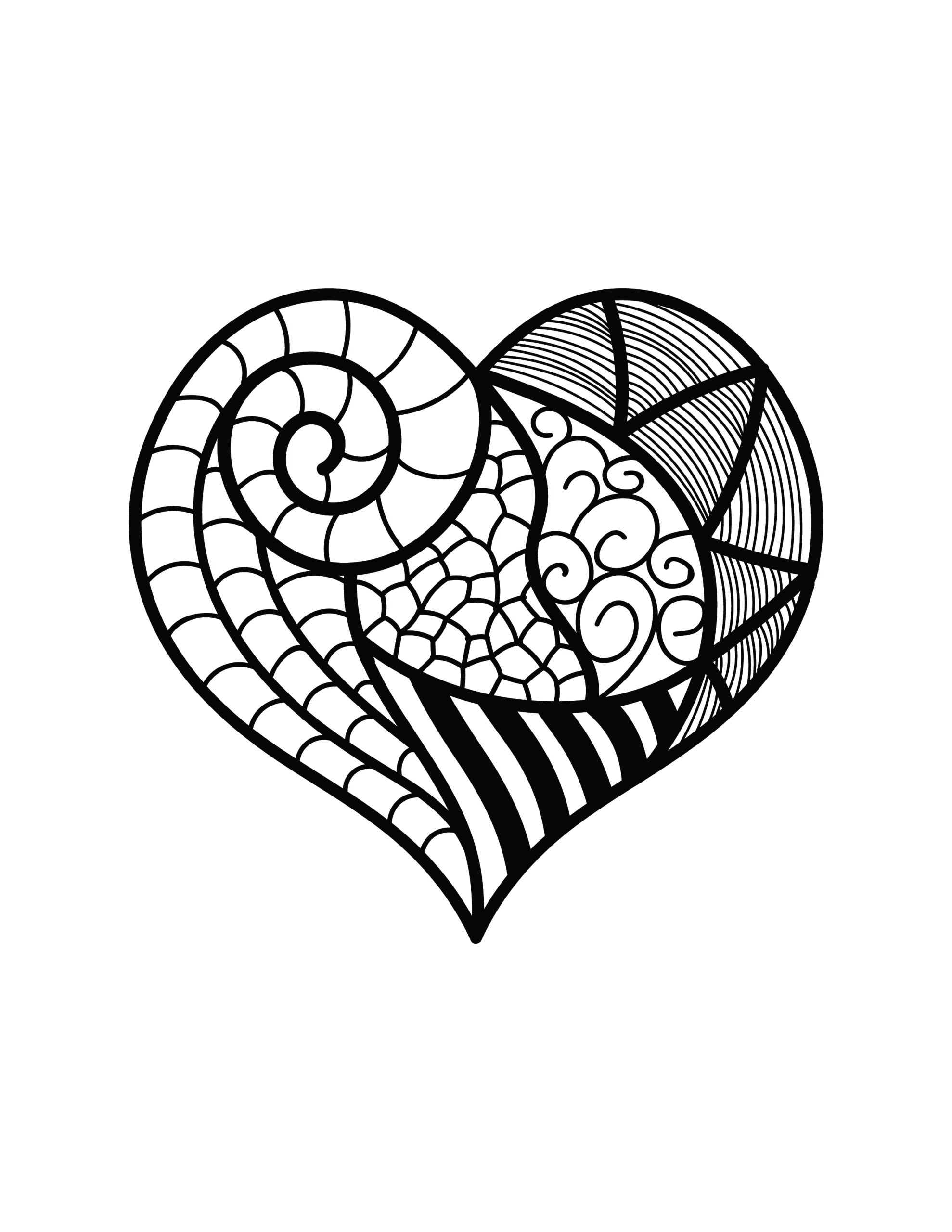 Printable Coloring Pages Of Hearts