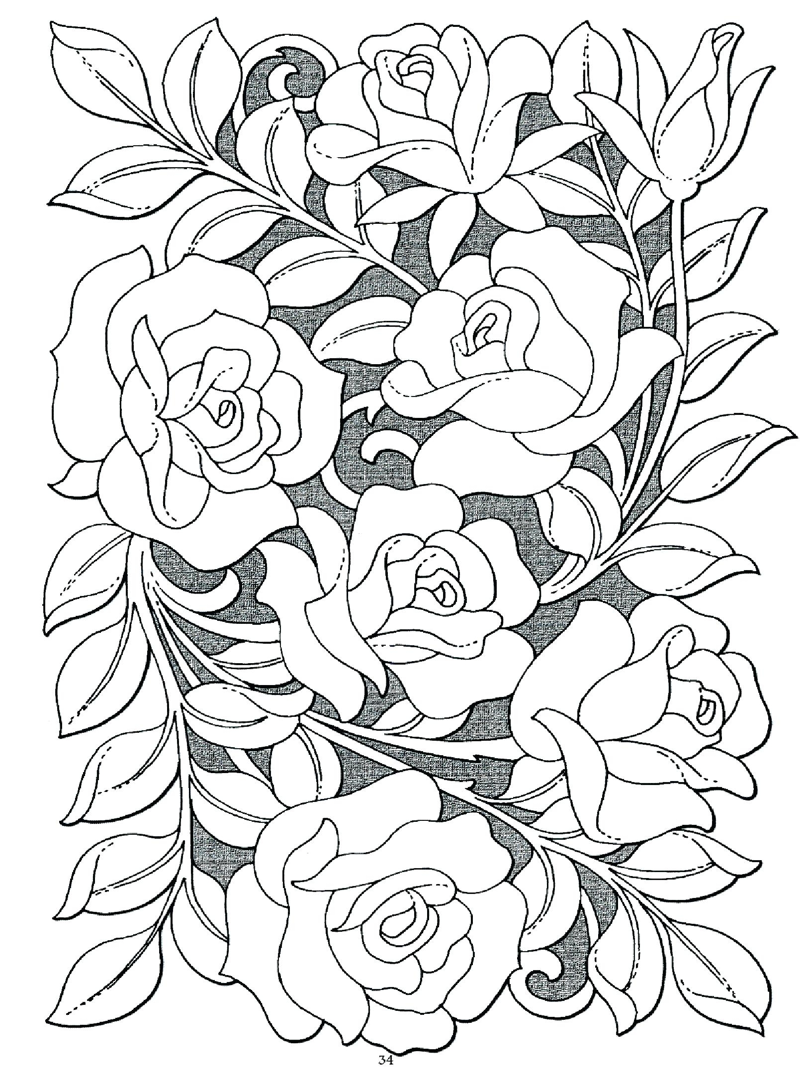 Printable Coloring Pages Of Roses