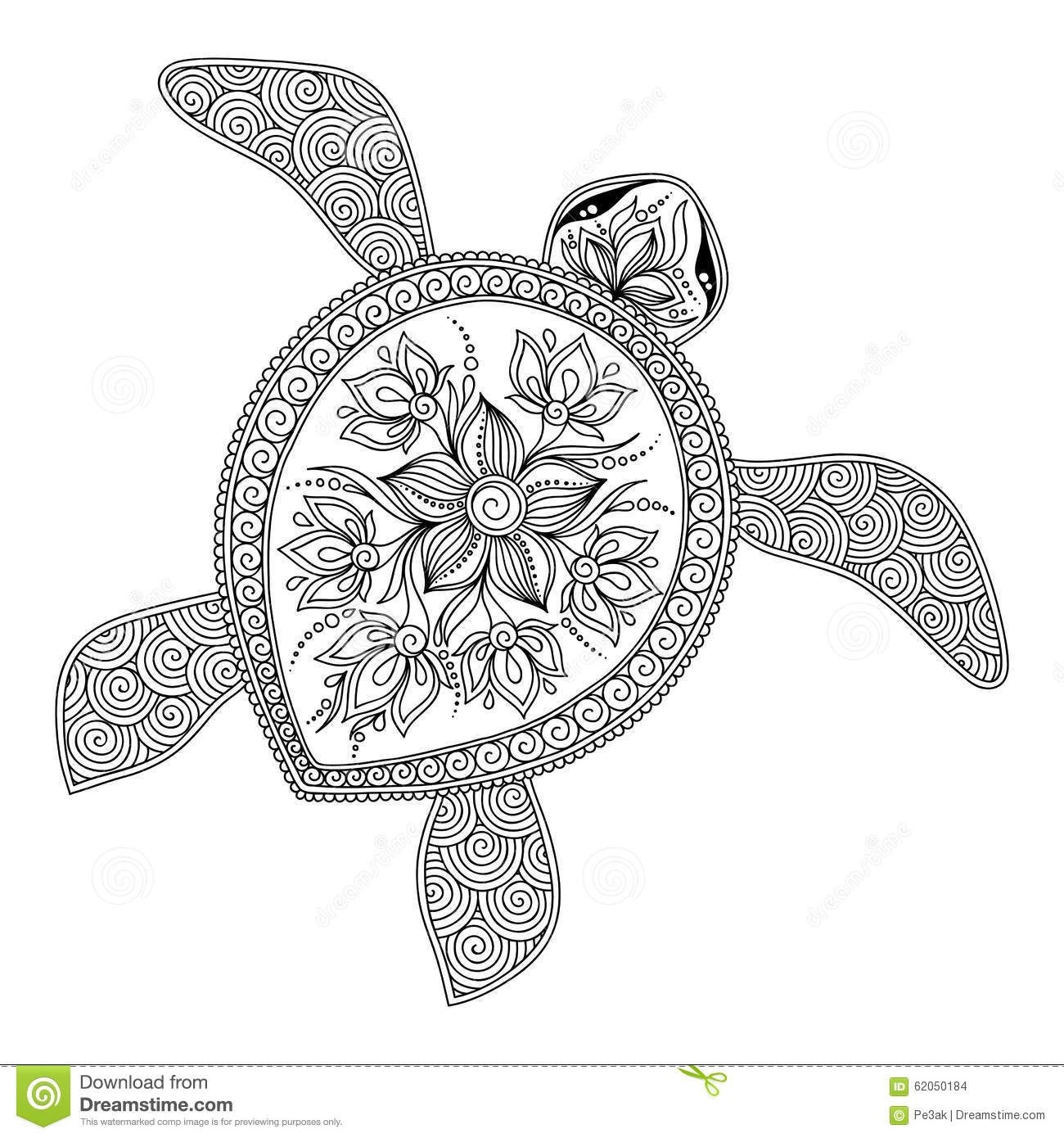 Turtle Mandala Coloring Pages