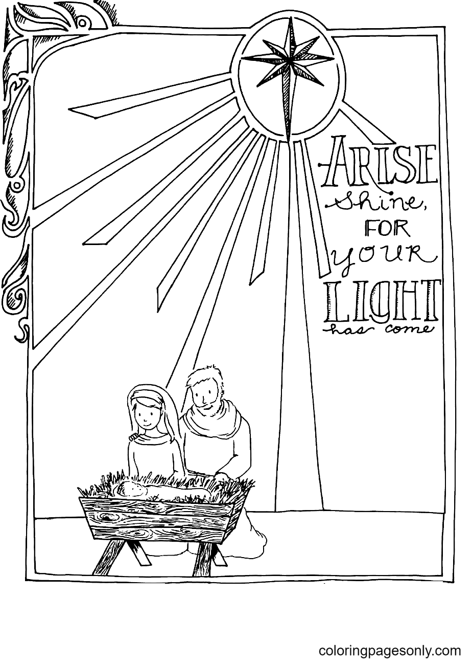 Printable Coloring Religious Christmas Cards