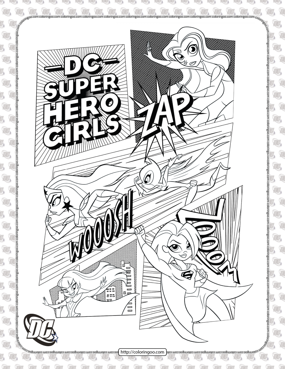 Printable DC Super Hero Girls Coloring Page