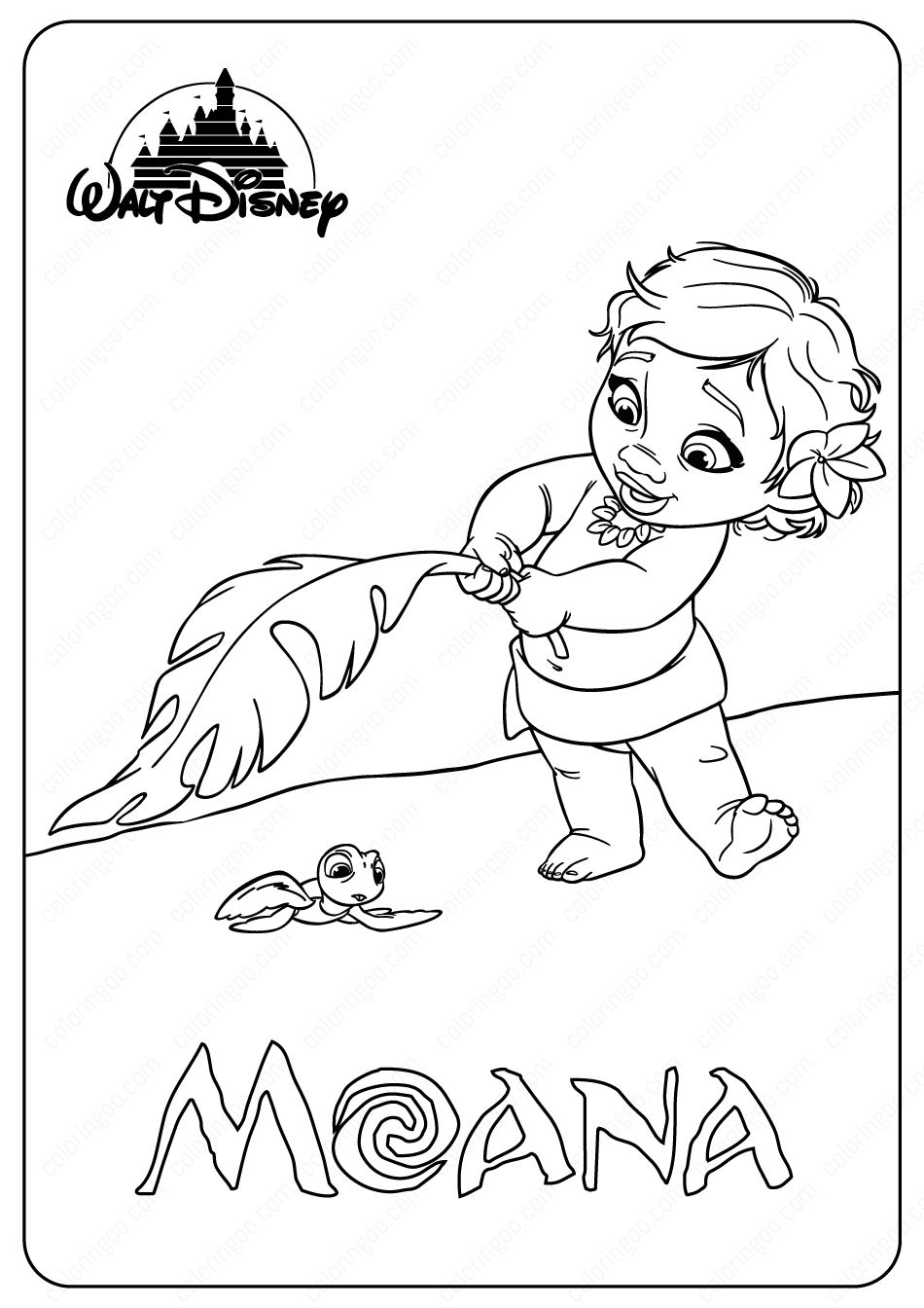 Baby Moana Coloring Pages