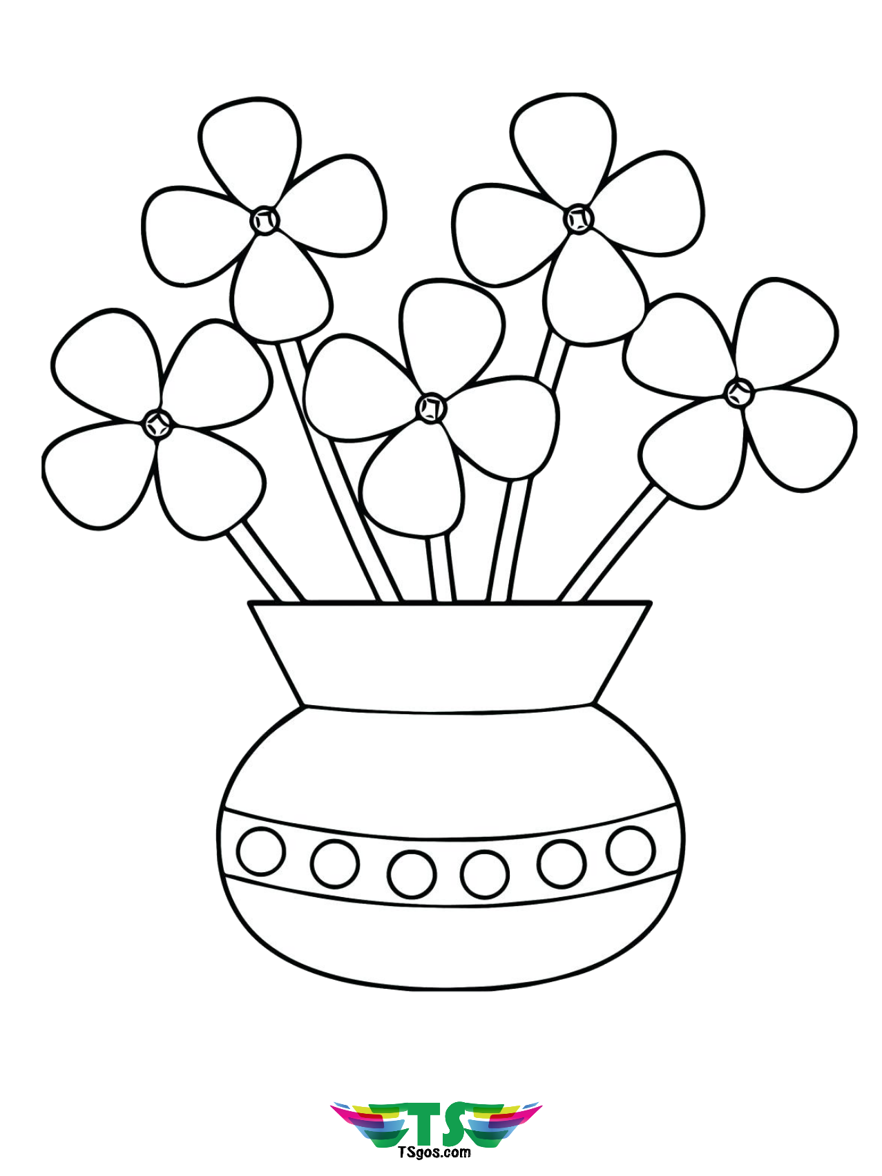 Flowers In Vase Coloring Pages