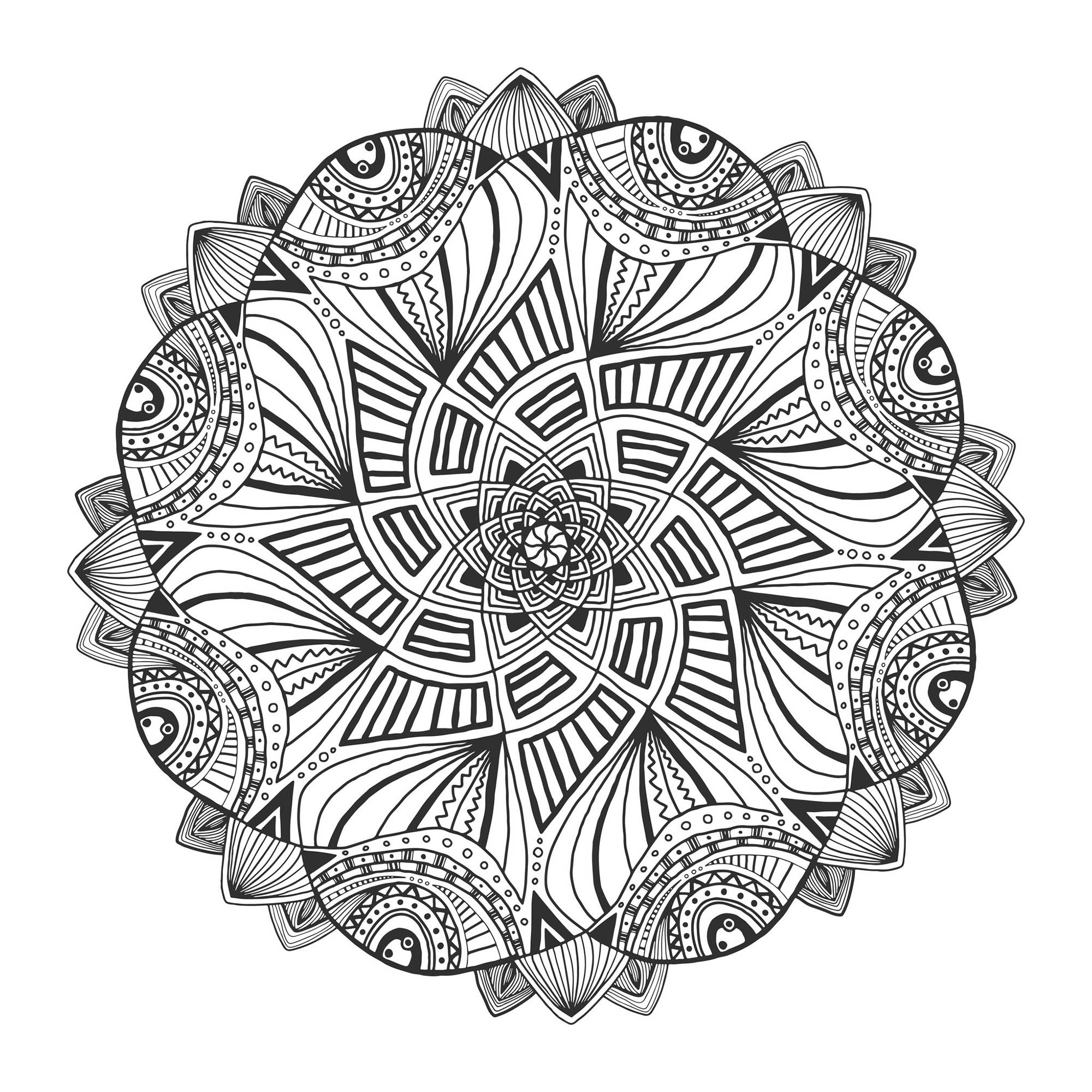 Printable Geometric Mandala Coloring Pages
