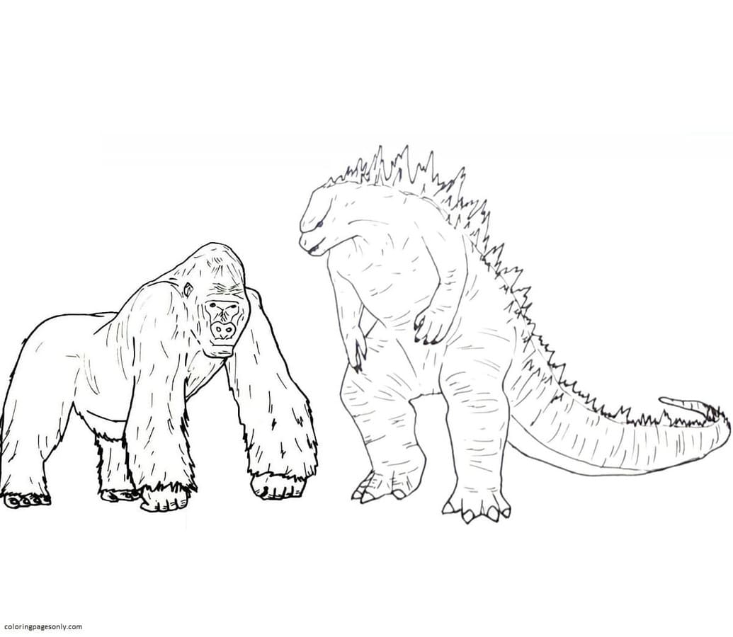 Printable Godzilla Vs King Kong Coloring Pages Printable Templates