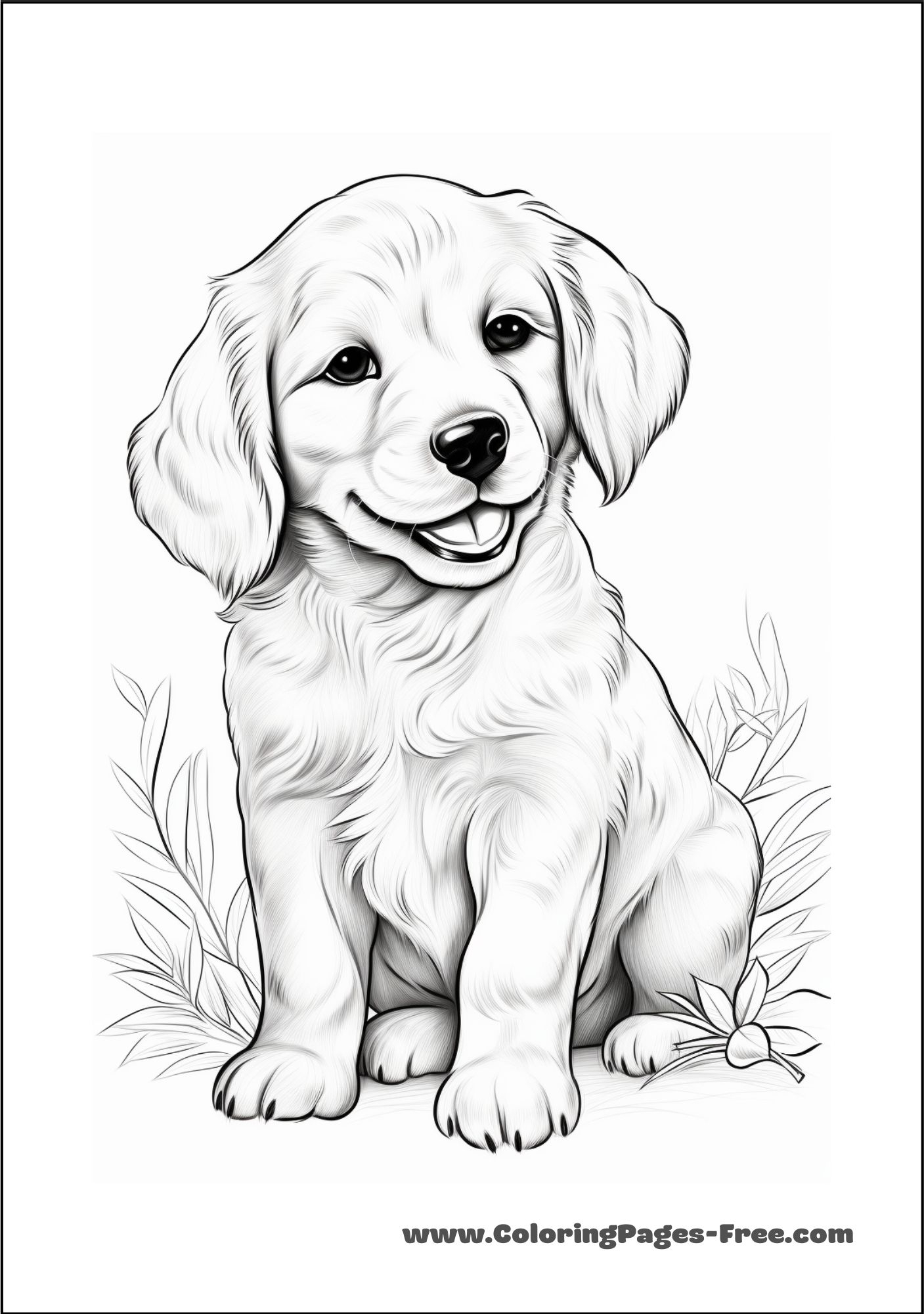 Printable Golden Retriever Coloring Pages V2 2024 Coloring Pages