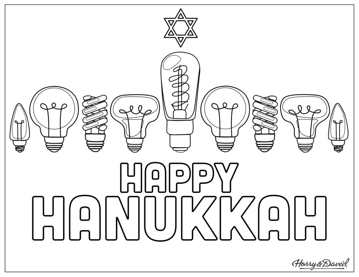 Printable Hanukkah Coloring Pages The Table By Harry David