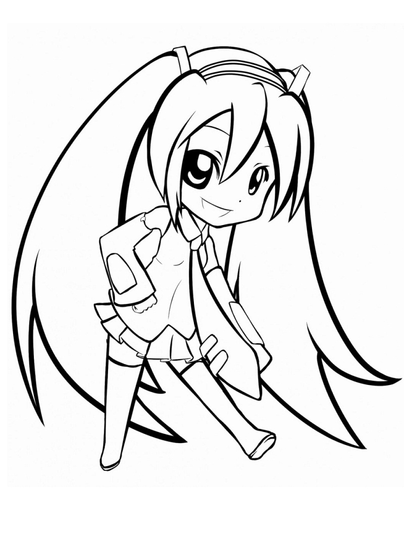 Printable Hatsune Miku Coloring Pages Anime Coloring Pages