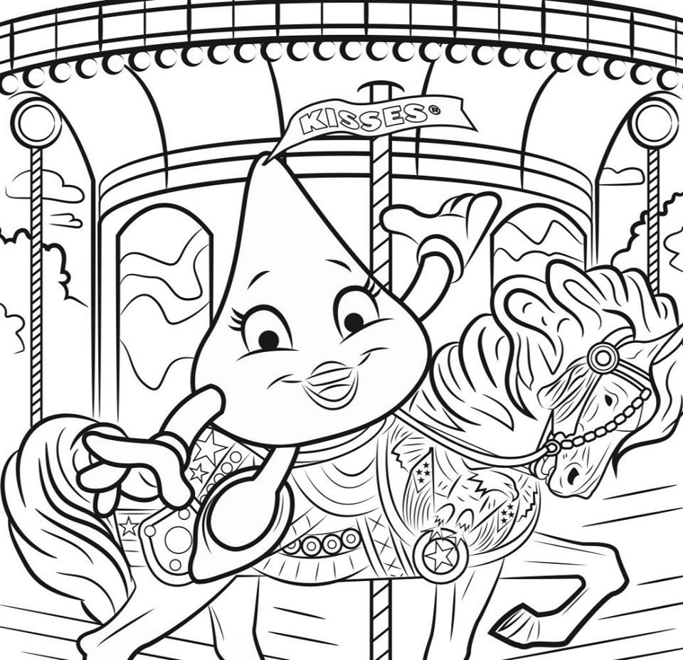 Printable Hershey Kiss Coloring Page