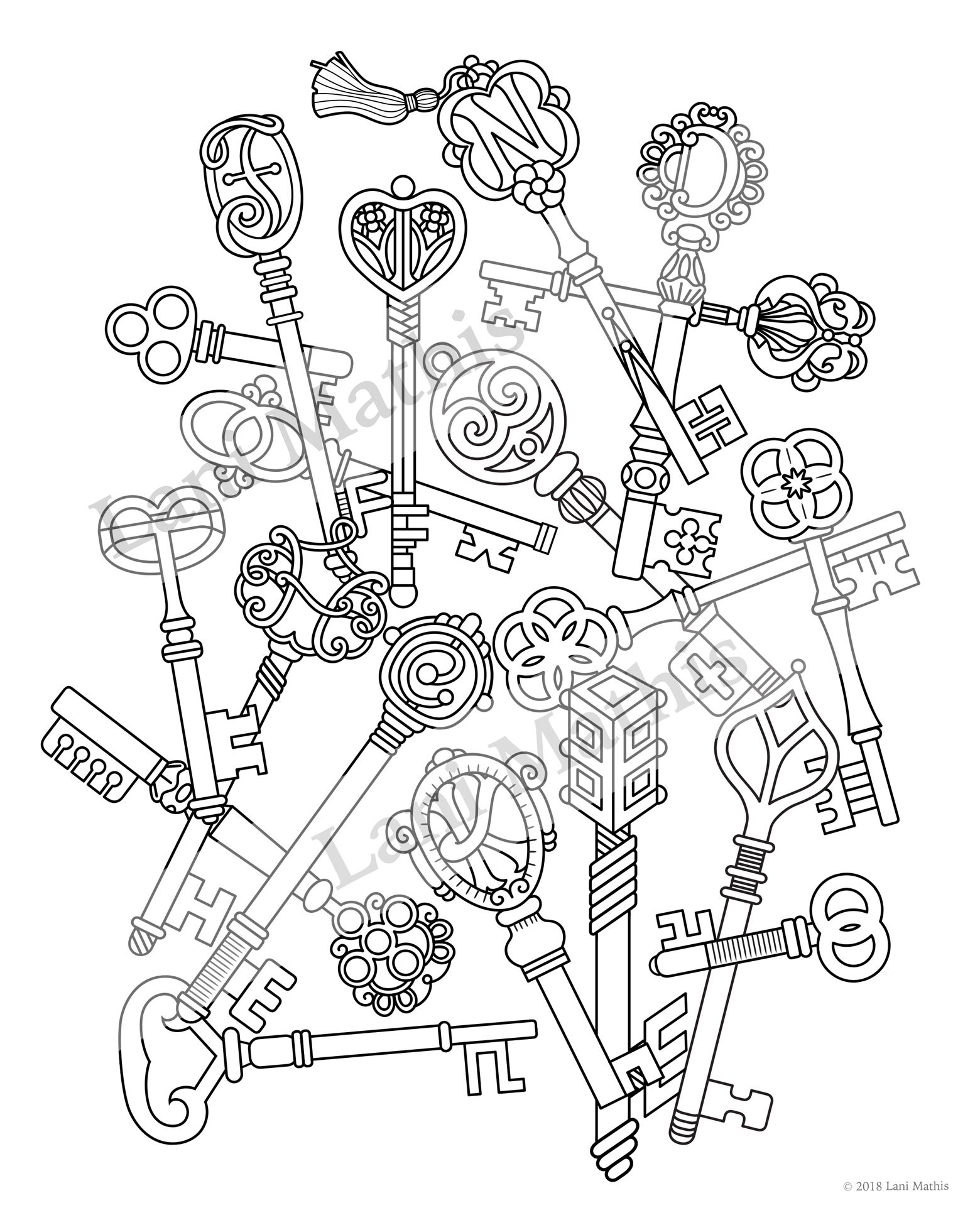 Key Coloring Page