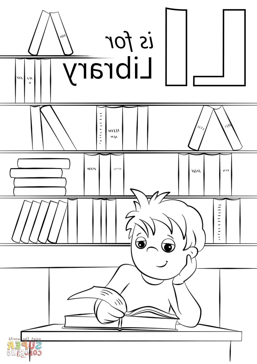 Printable Library Coloring Pages