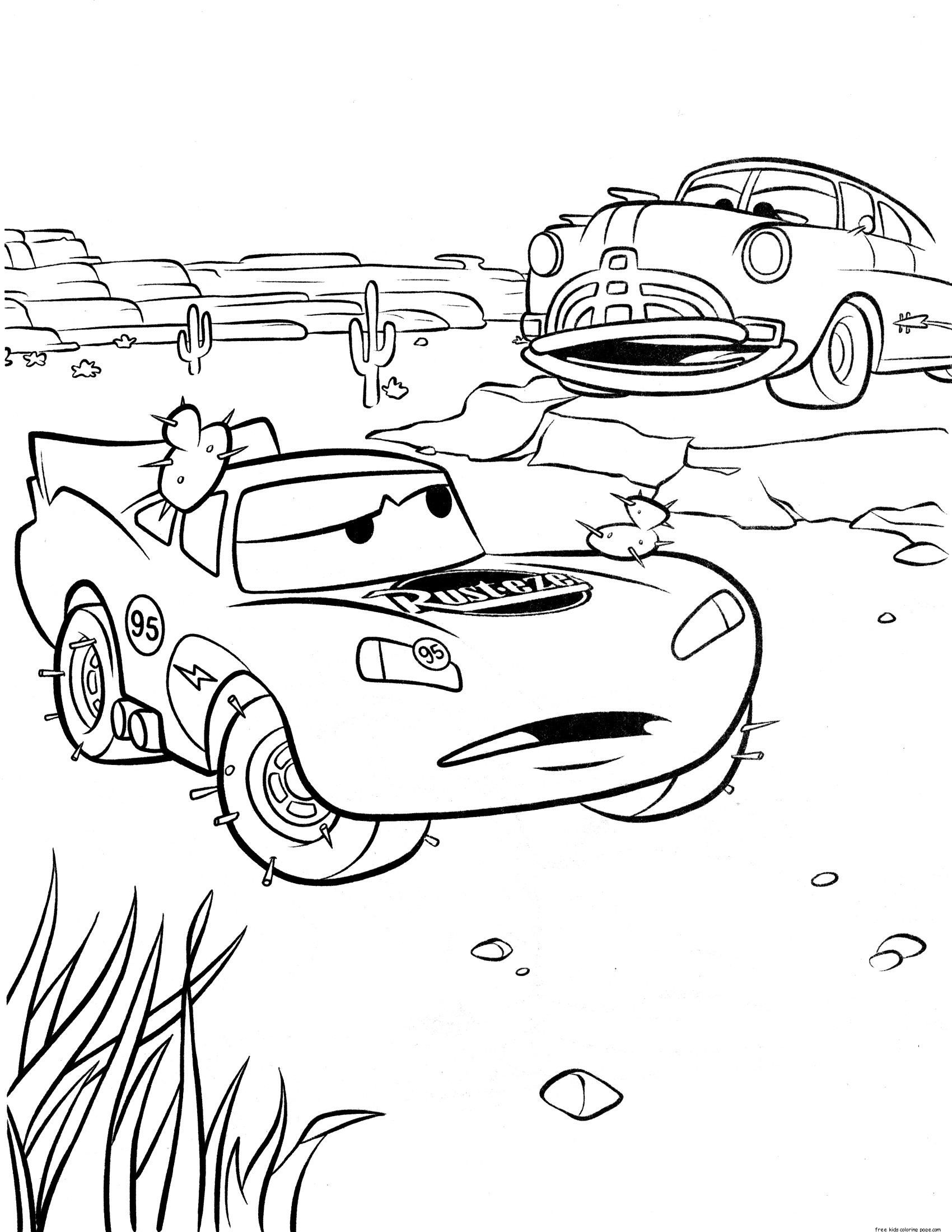 Printable Lightning Mcqueen Race Car Coloring Pages For KidsFree Printable Coloring Pages For Kids