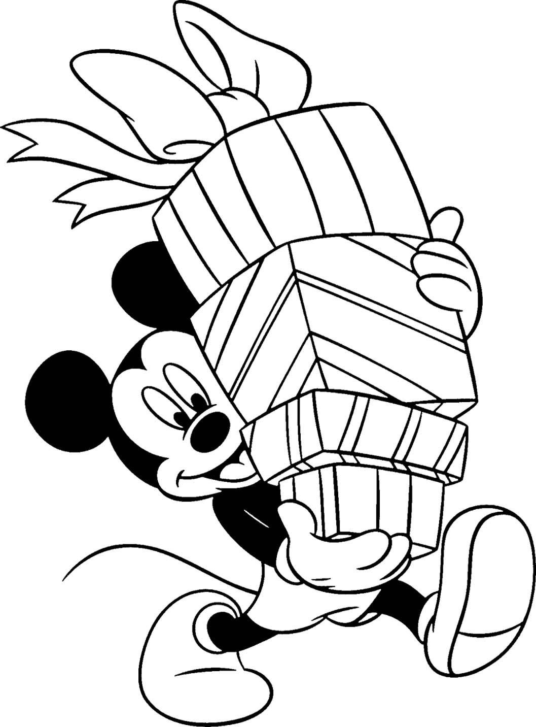 Printable Mickey Mouse Christmas Coloring Pages
