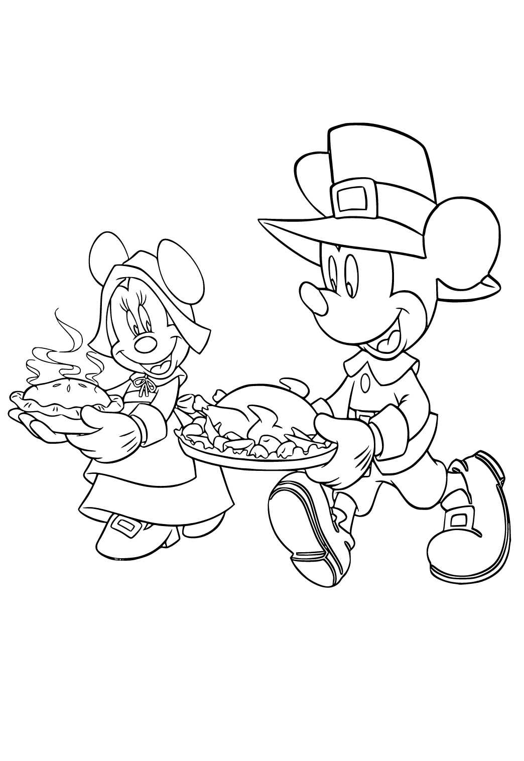 Thanksgiving Mickey Mouse Coloring Pages