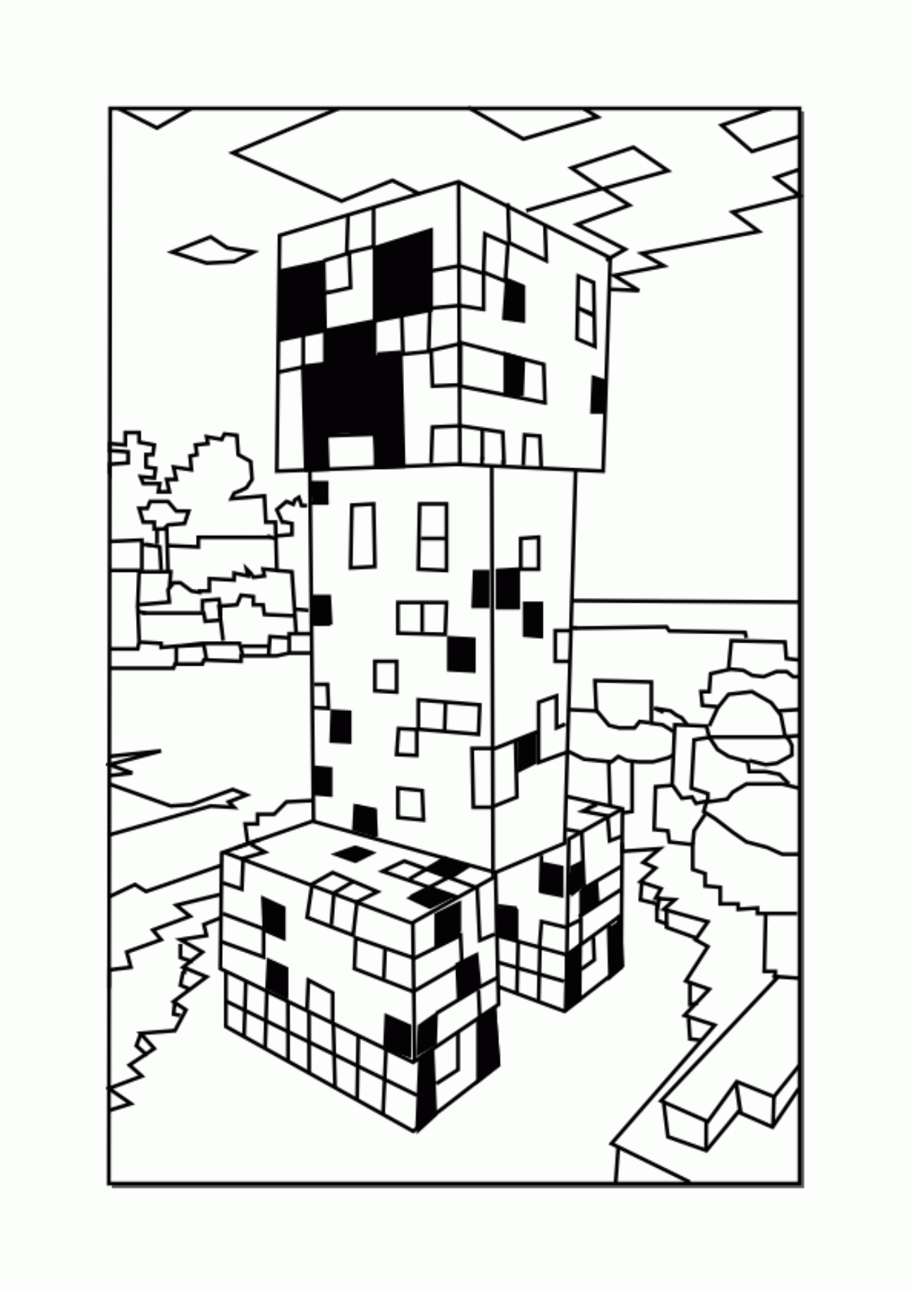Creeper Minecraft Coloring Page