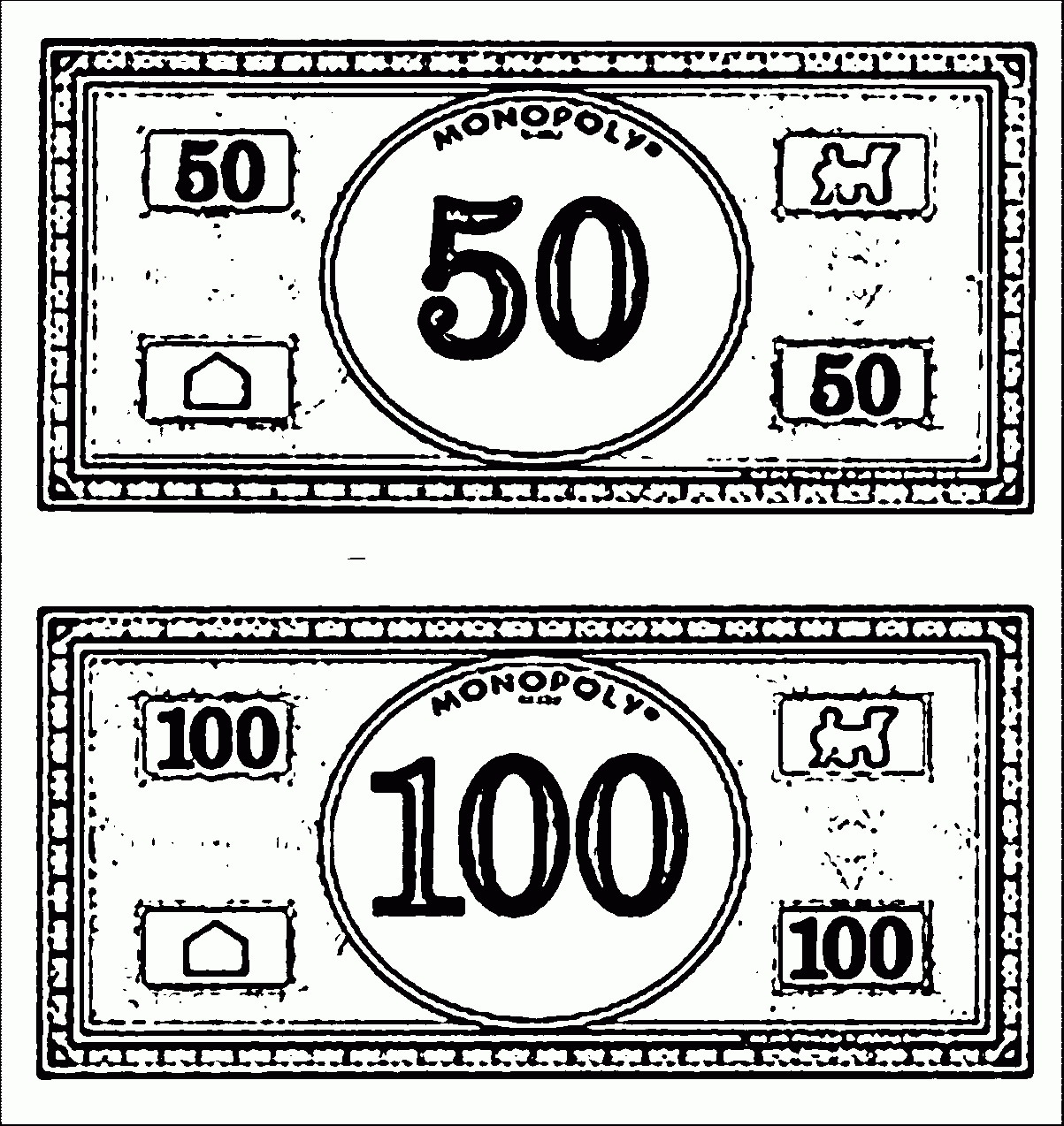 Printable Money Coloring Page