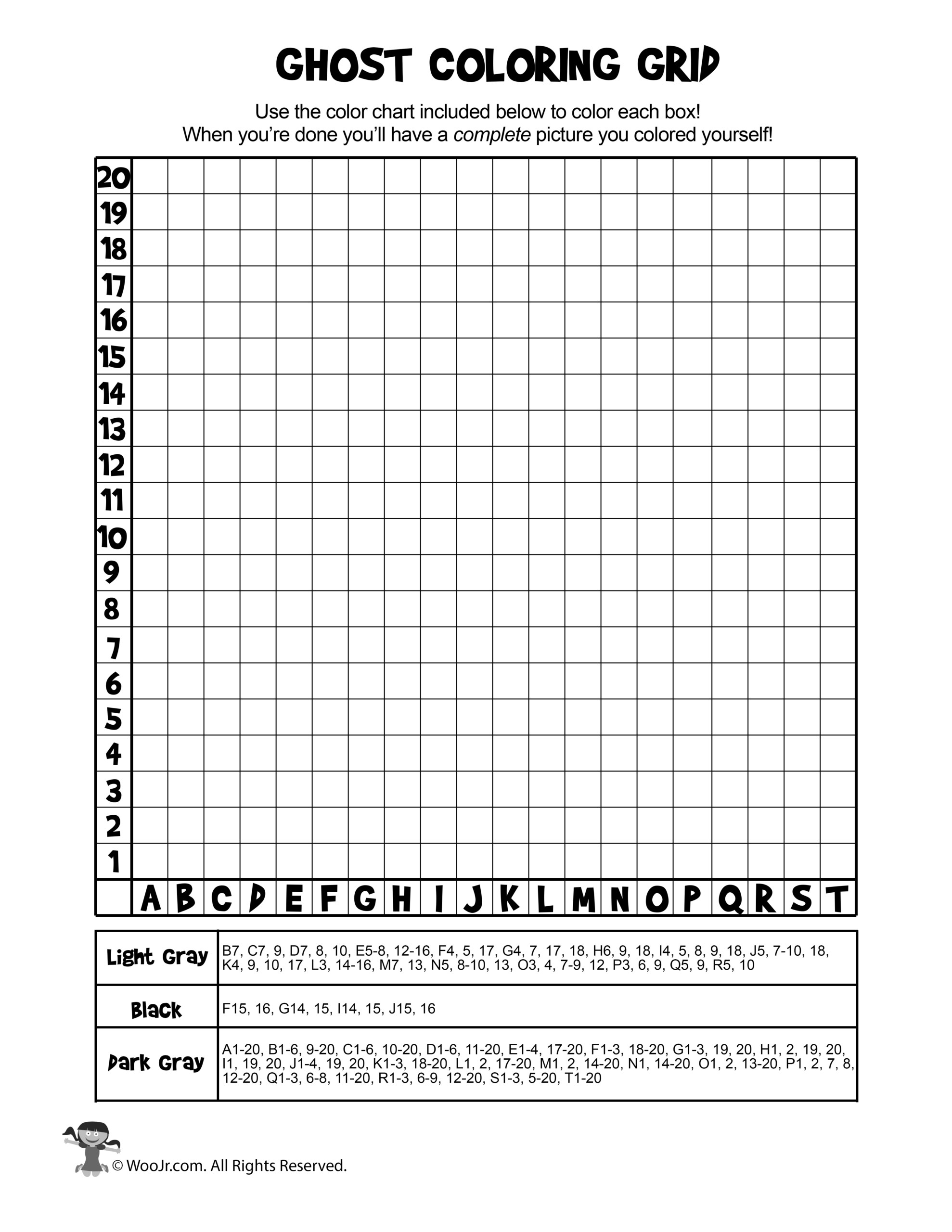 Printable Mystery Grid Coloring Pages