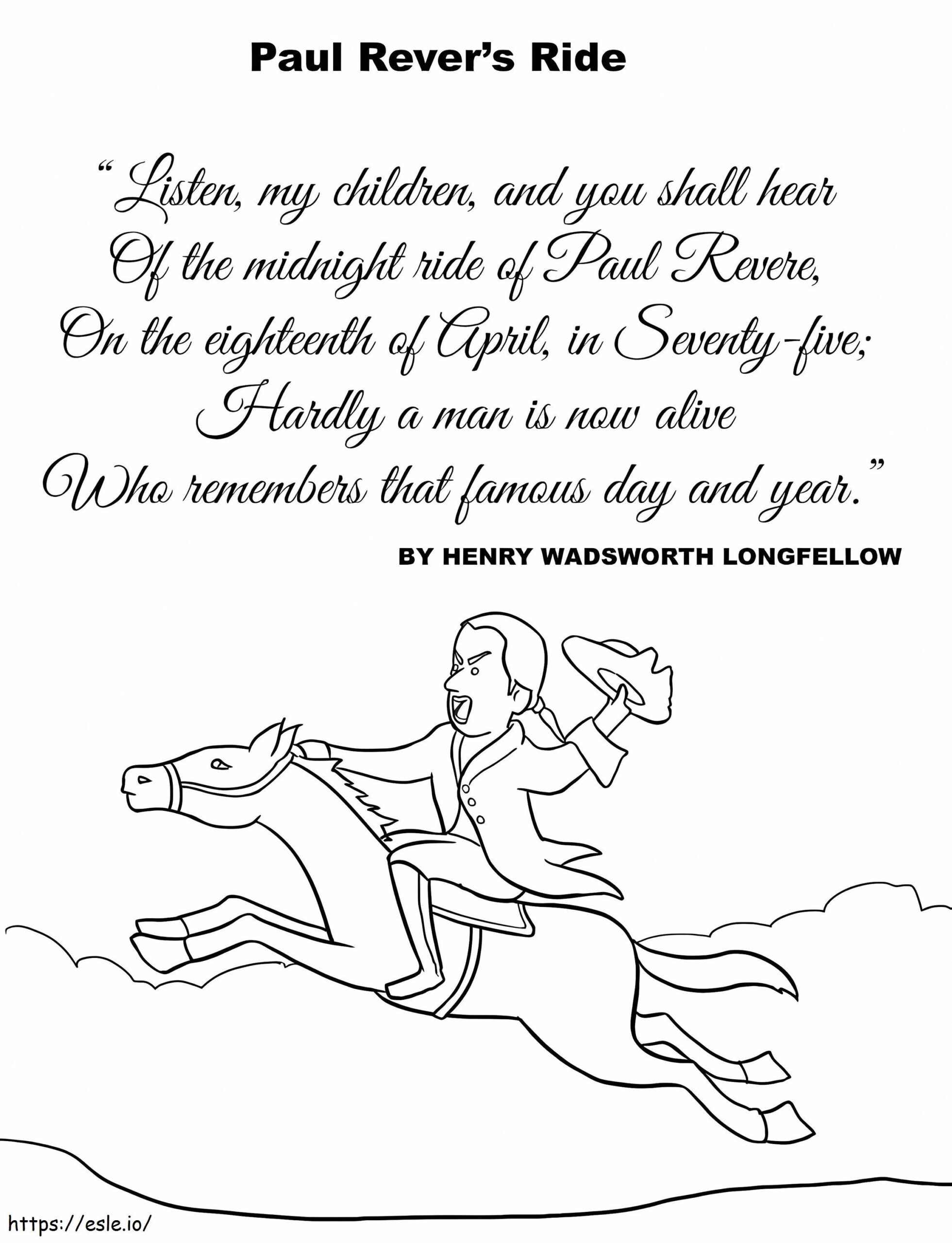 Printable Paul Reveres Ride Coloring Page