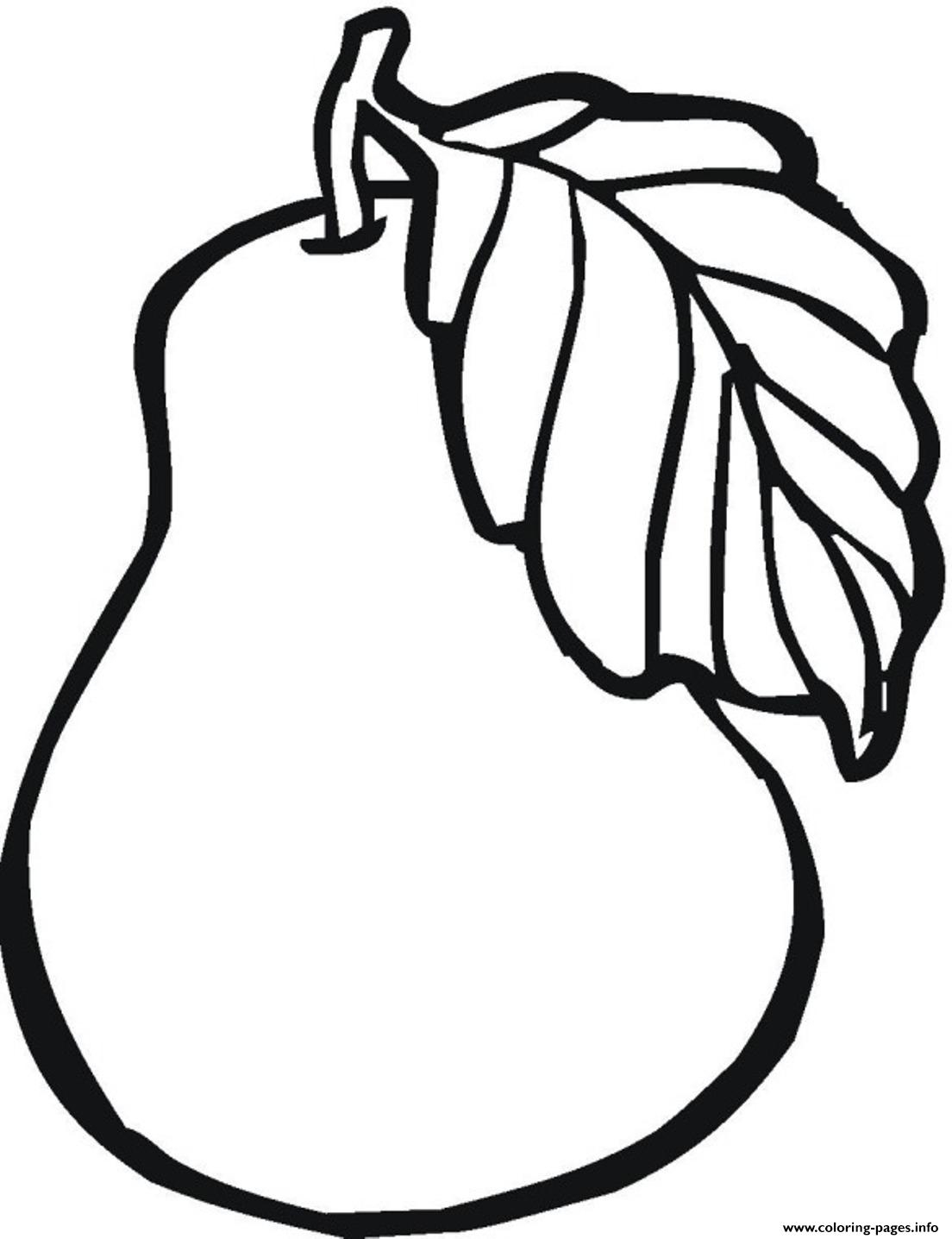 Printable Pear Fruit Sb57b Coloring Page Printable